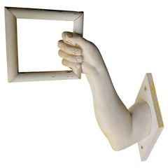 Surrealist Plaster Hand Arm Wall Mount Sculpture Style of Richard Etts, 1970's