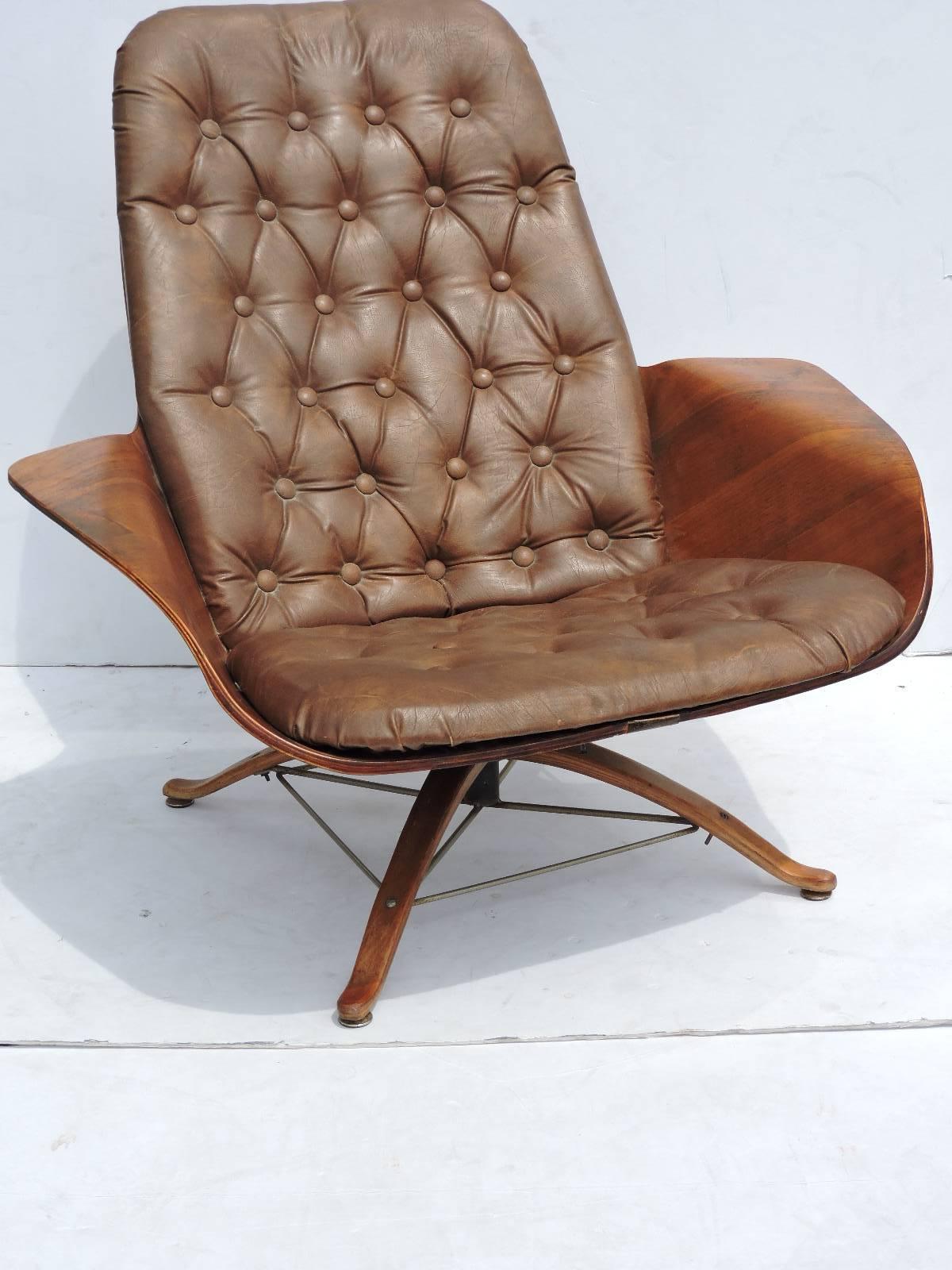 Bentwood Lounge Chair and Ottoman by George Mulhauser for Plycraft 4