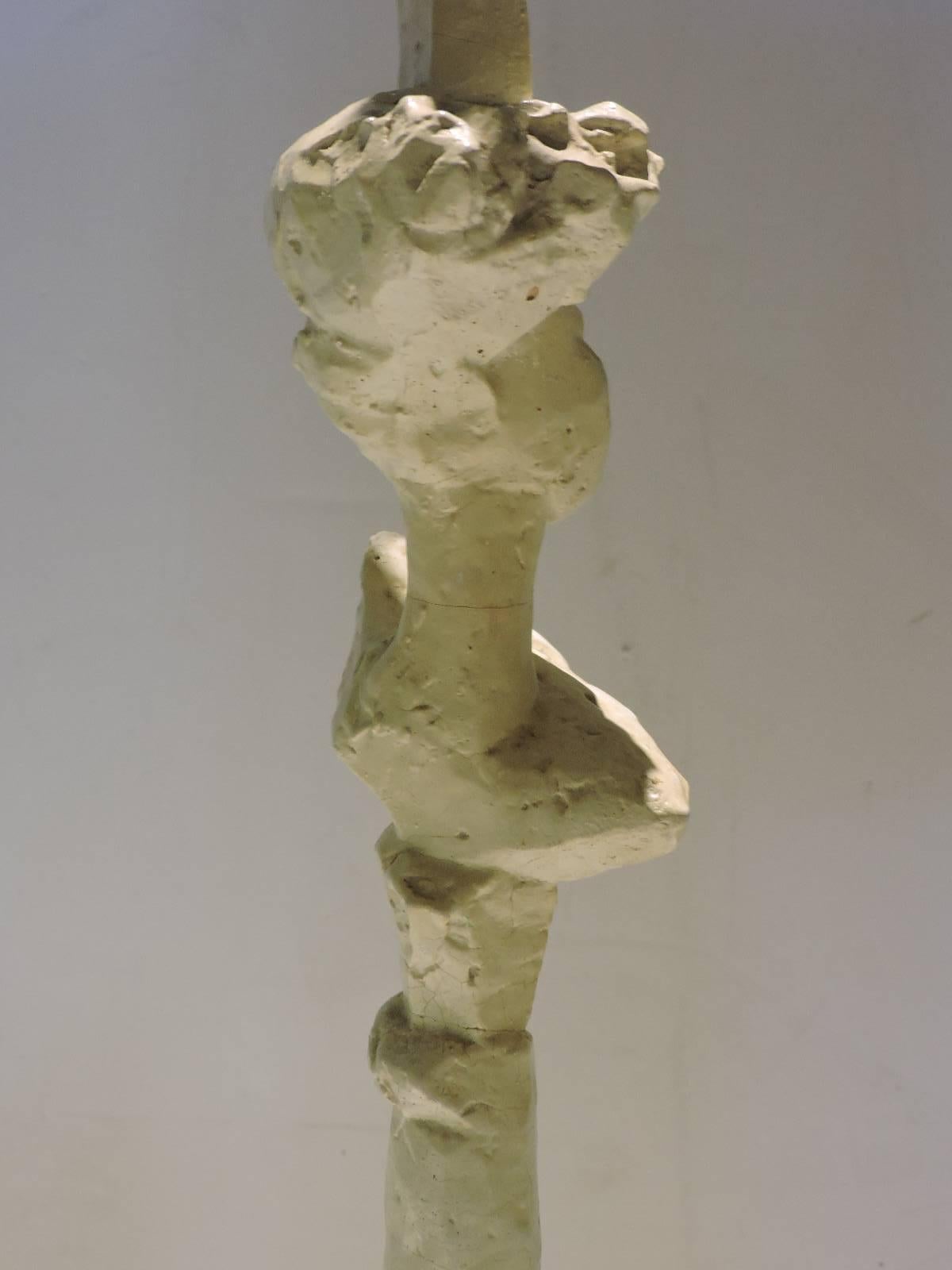Plaster Table Lamp Giacometti In Good Condition In Rochester, NY