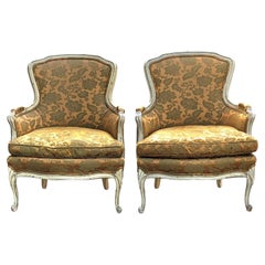 Paire de bergères glamour de style Louis XV - Meyer Gunther Martini, New York, années 1940