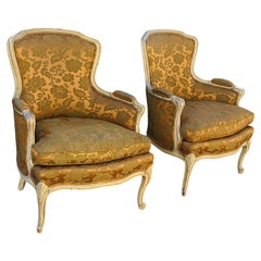 Paire de bergères glamour de style Louis XV - Meyer Gunther Martini, New York, années 1940