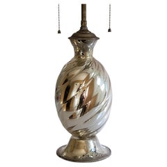 Antique Swirled Urn Form Mercury Glass Table Lamp
