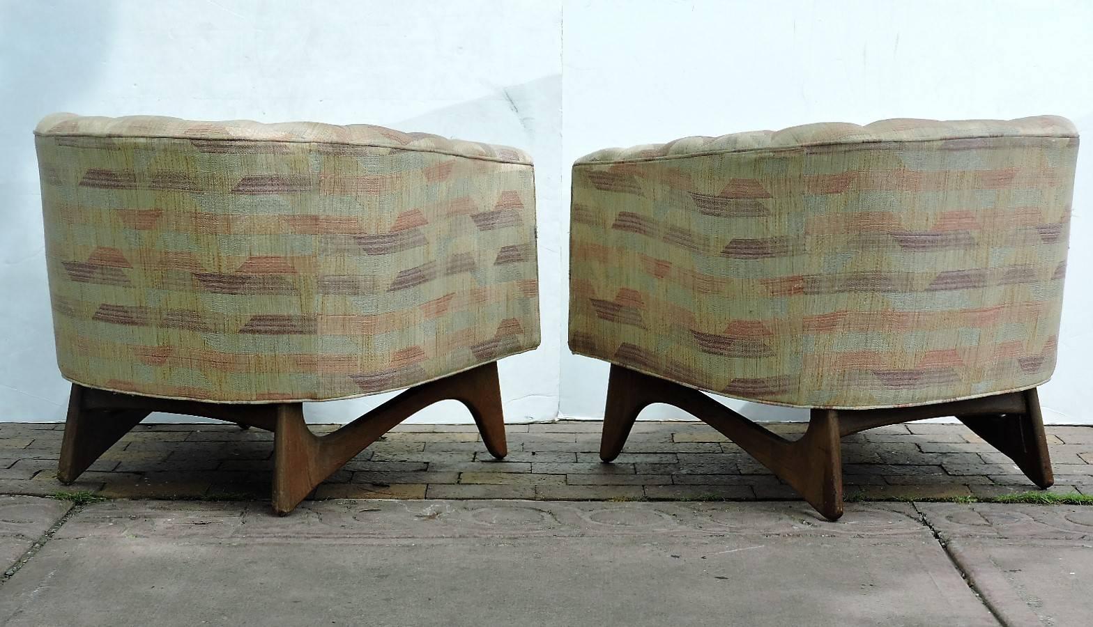 American Barrel Form Lounge Chairs by Adrian Pearsall