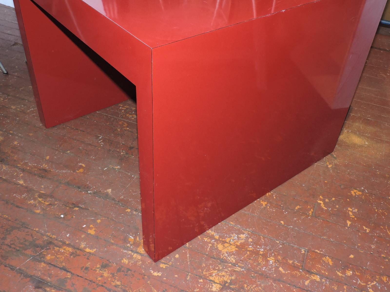 20th Century Big Cherry Red Laminate Parsons Table