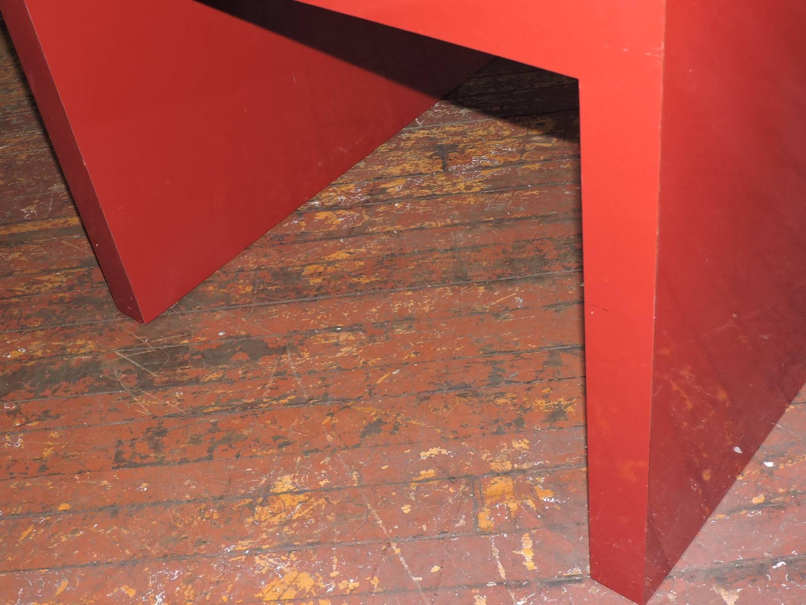 Big Cherry Red Laminate Parsons Table 2