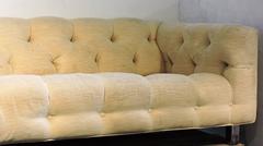 Milo Baughman Button Tufted Tuxedo Sofa
