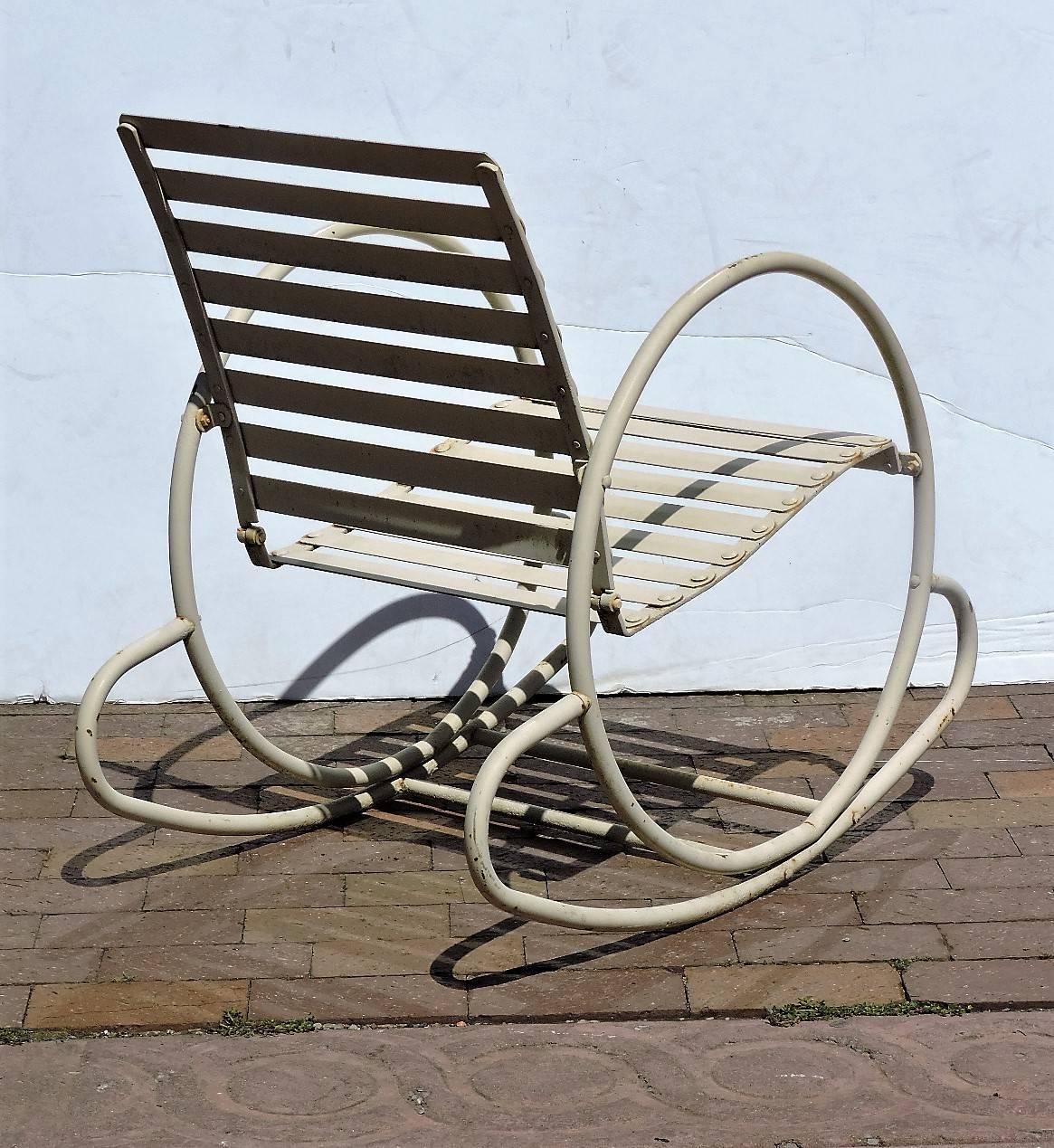 20th Century American Art Deco Streamlined Steel Chairs