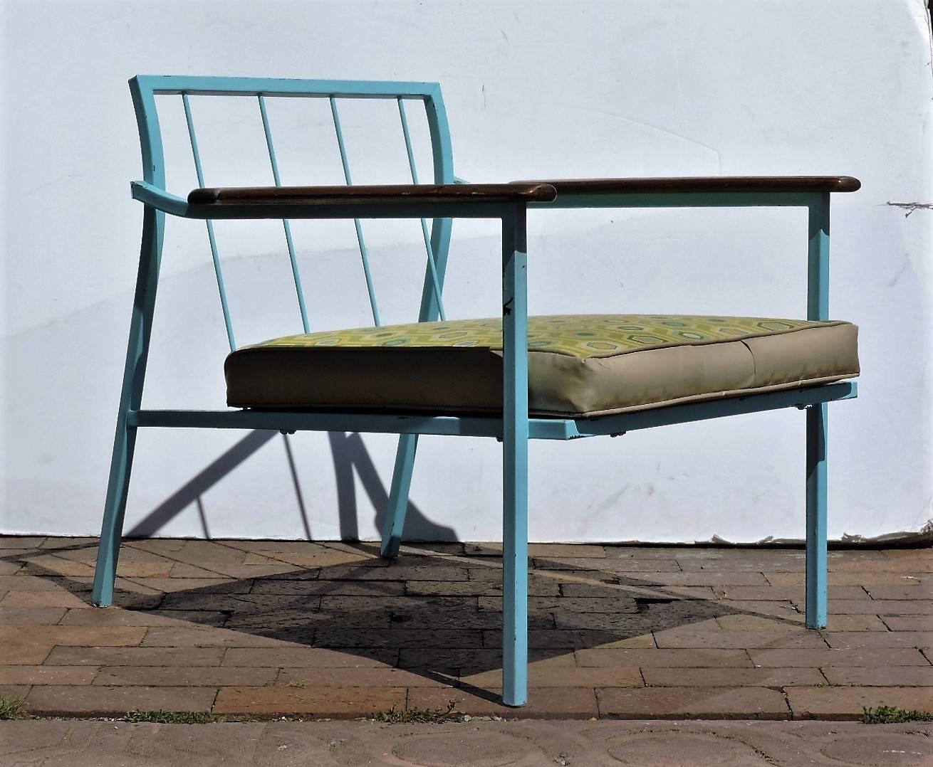 1950's Iron and Wood Lounge Chairs 2