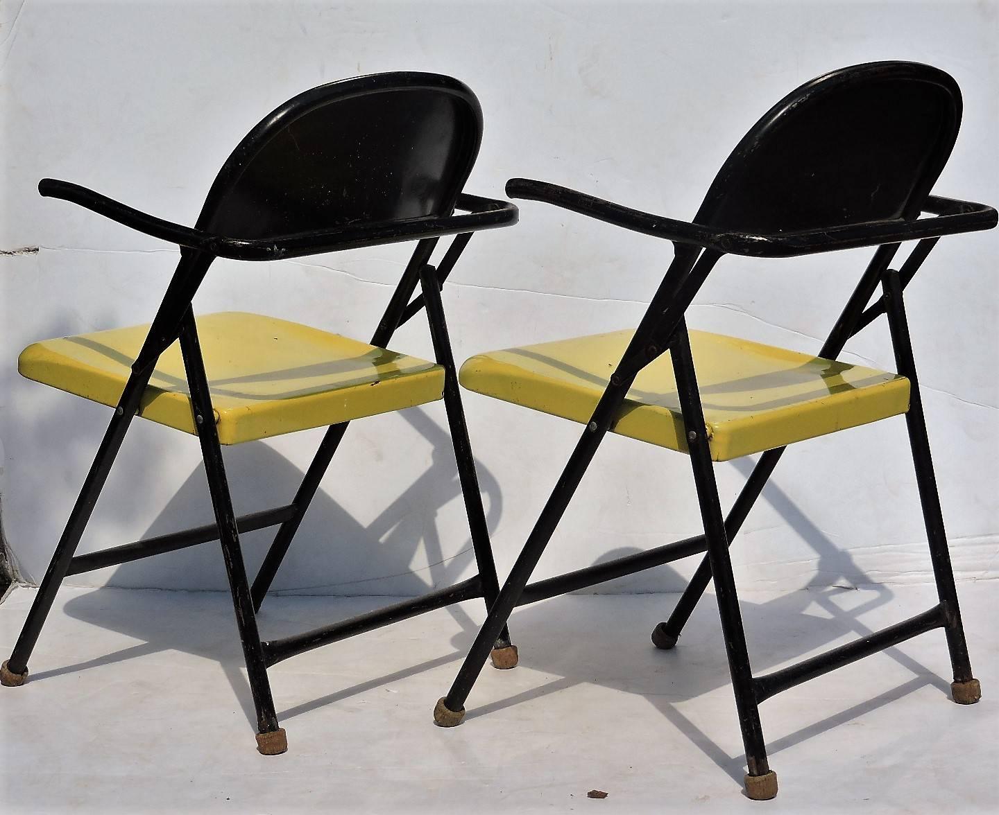 yellow folding chairs