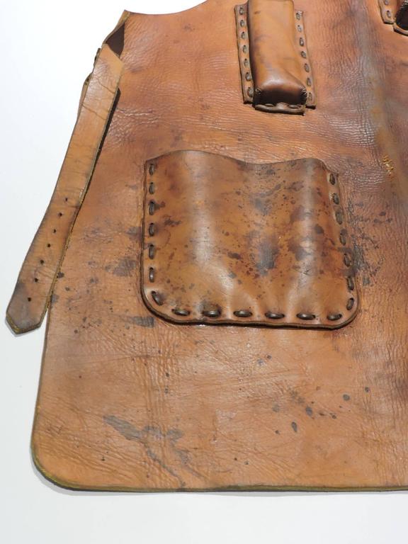 Antique Leather Industrial Blacksmith Sculptors Apron For Sale at 1stDibs