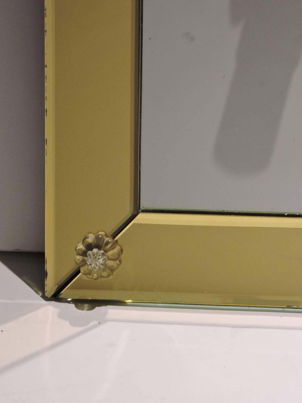   Amber Gold Venetian Glass Mirror 1
