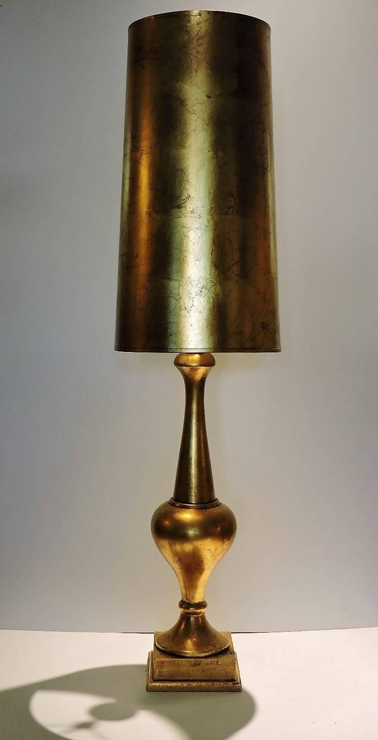 20th Century  Hollywood Regency Gilded Lamp
