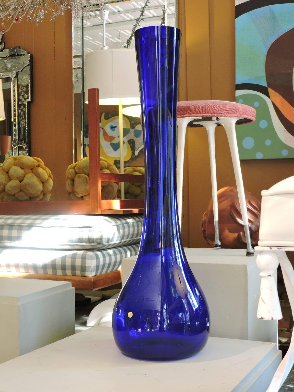 tall cobalt blue vase