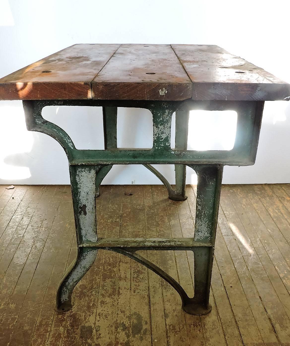Cast Antique  Industrial Work Table