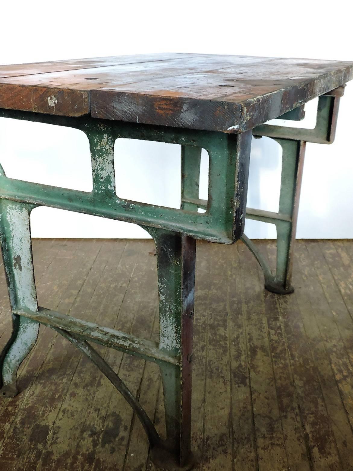 Iron Antique  Industrial Work Table