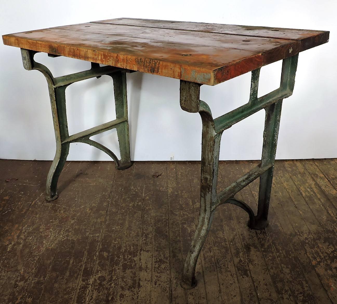 Antique  Industrial Work Table 2