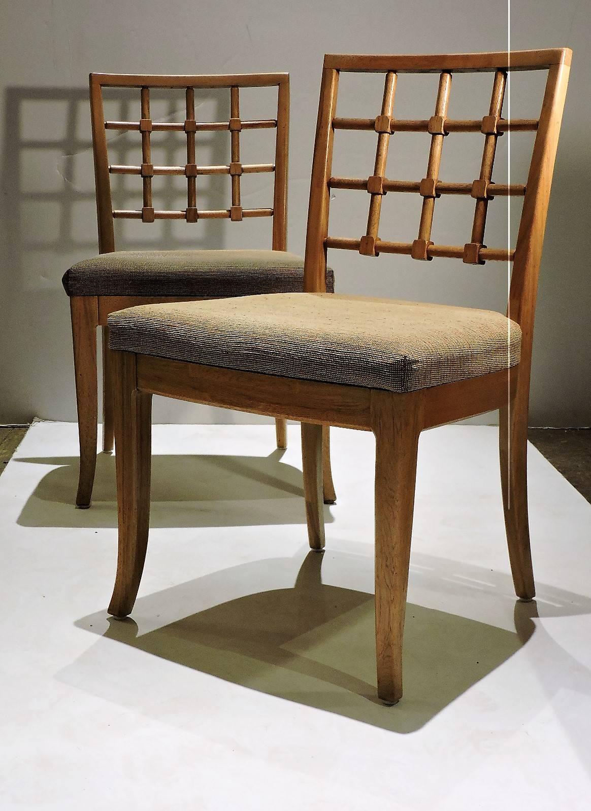 20th Century Modernist Lattice Back Chairs 