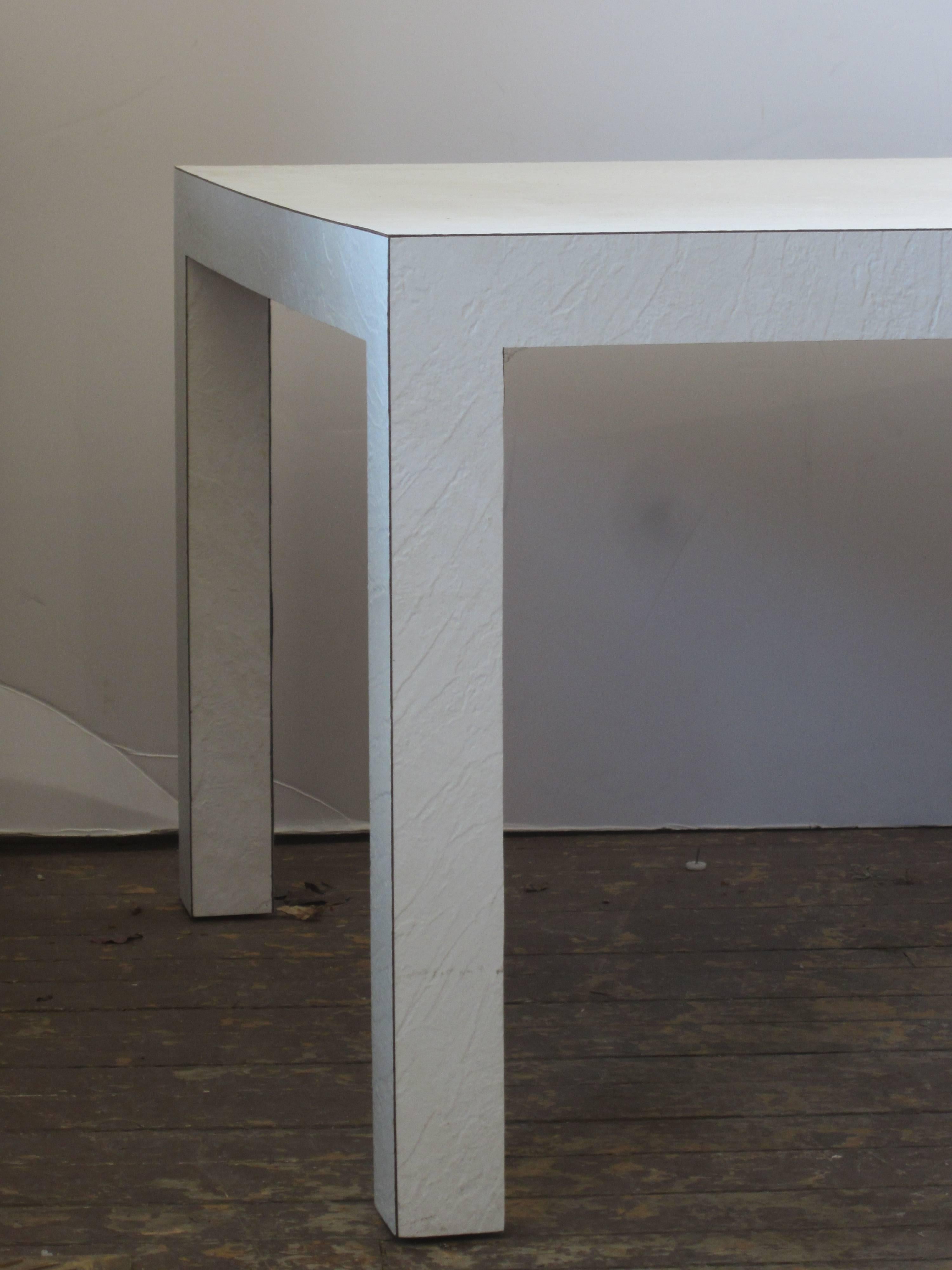 American Textured White Laminate Parsons Table