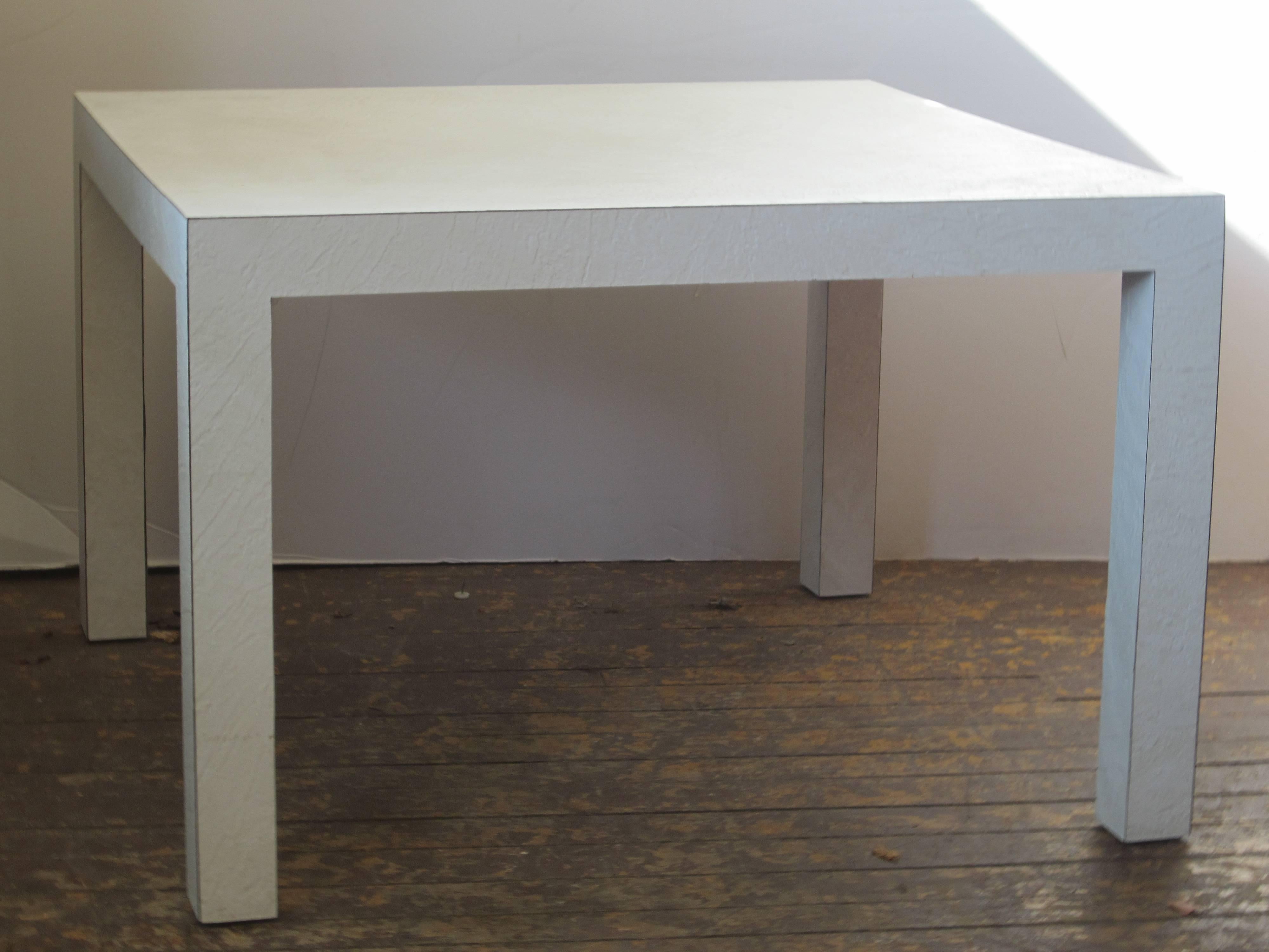 Laminated Textured White Laminate Parsons Table