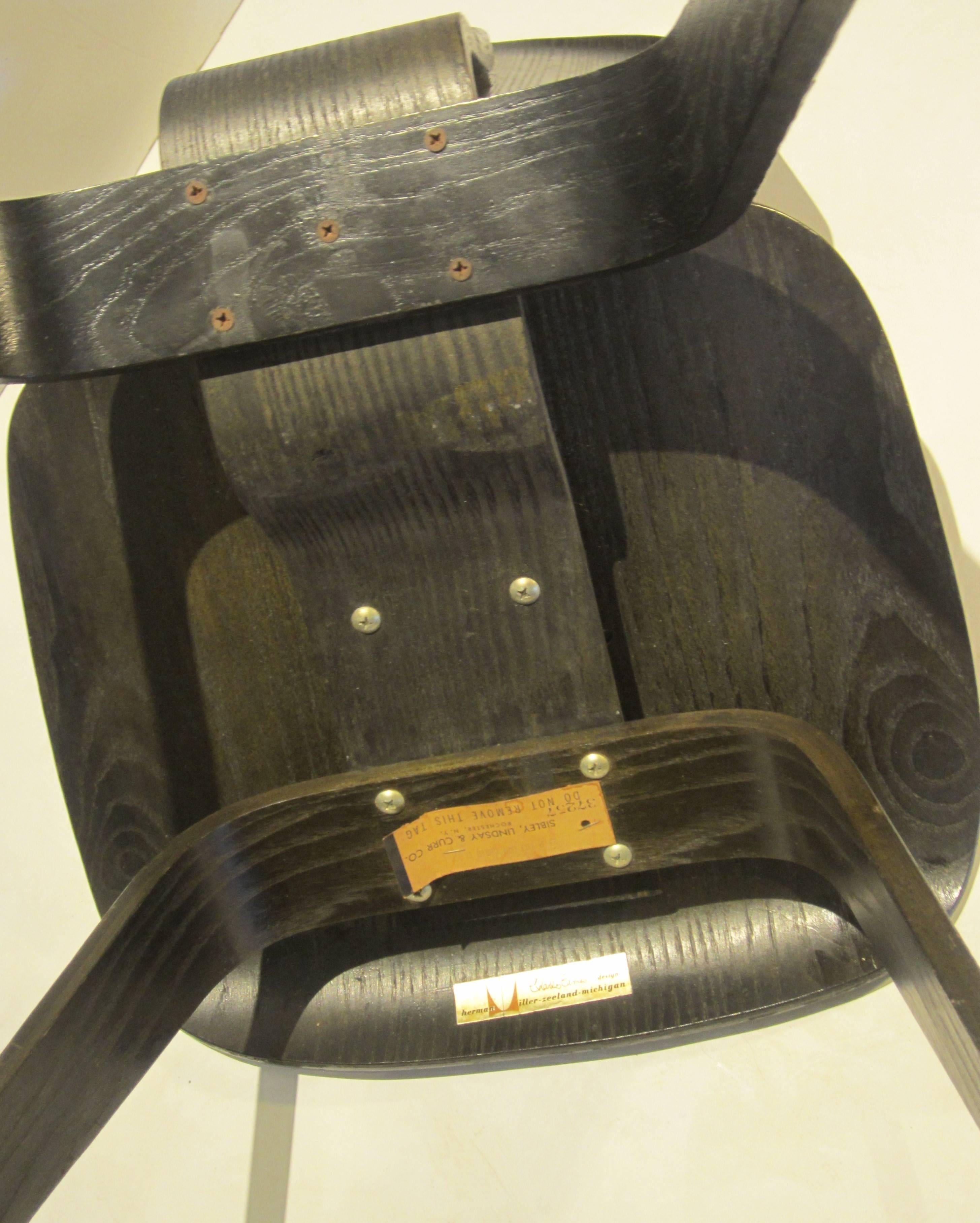  Early Eames DCW Chair Black Aniline 2