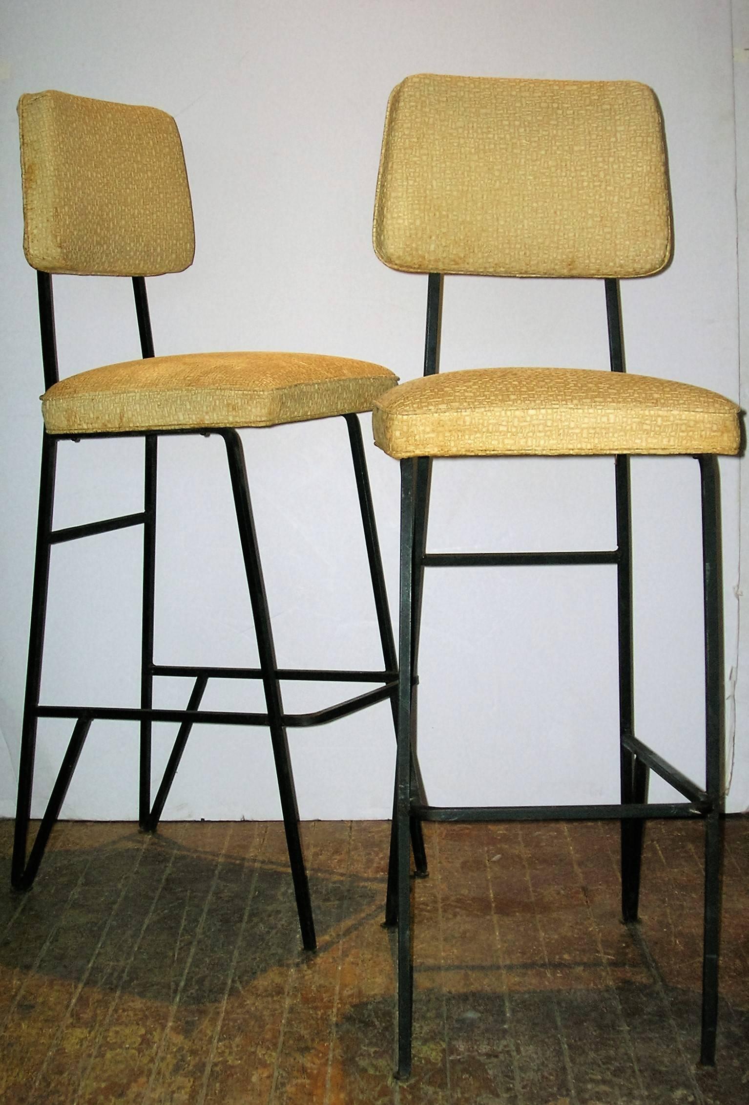 Mid-Century Modern Mid 20th Century Iron Bar Stools