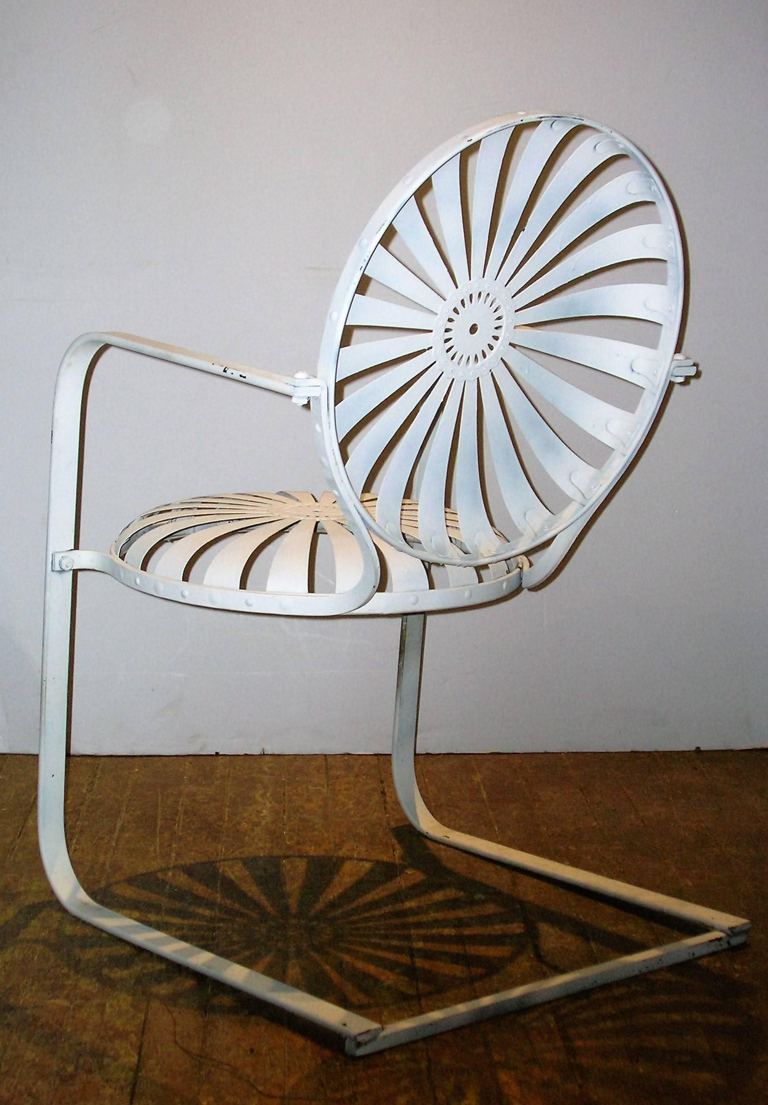 French 1930s Iron Garden Chairs Francois Carre