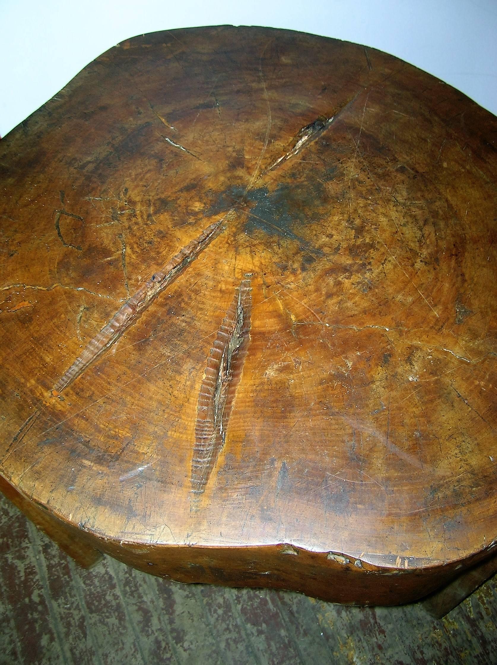  American Rustic Butcher Block Table In Excellent Condition In Rochester, NY