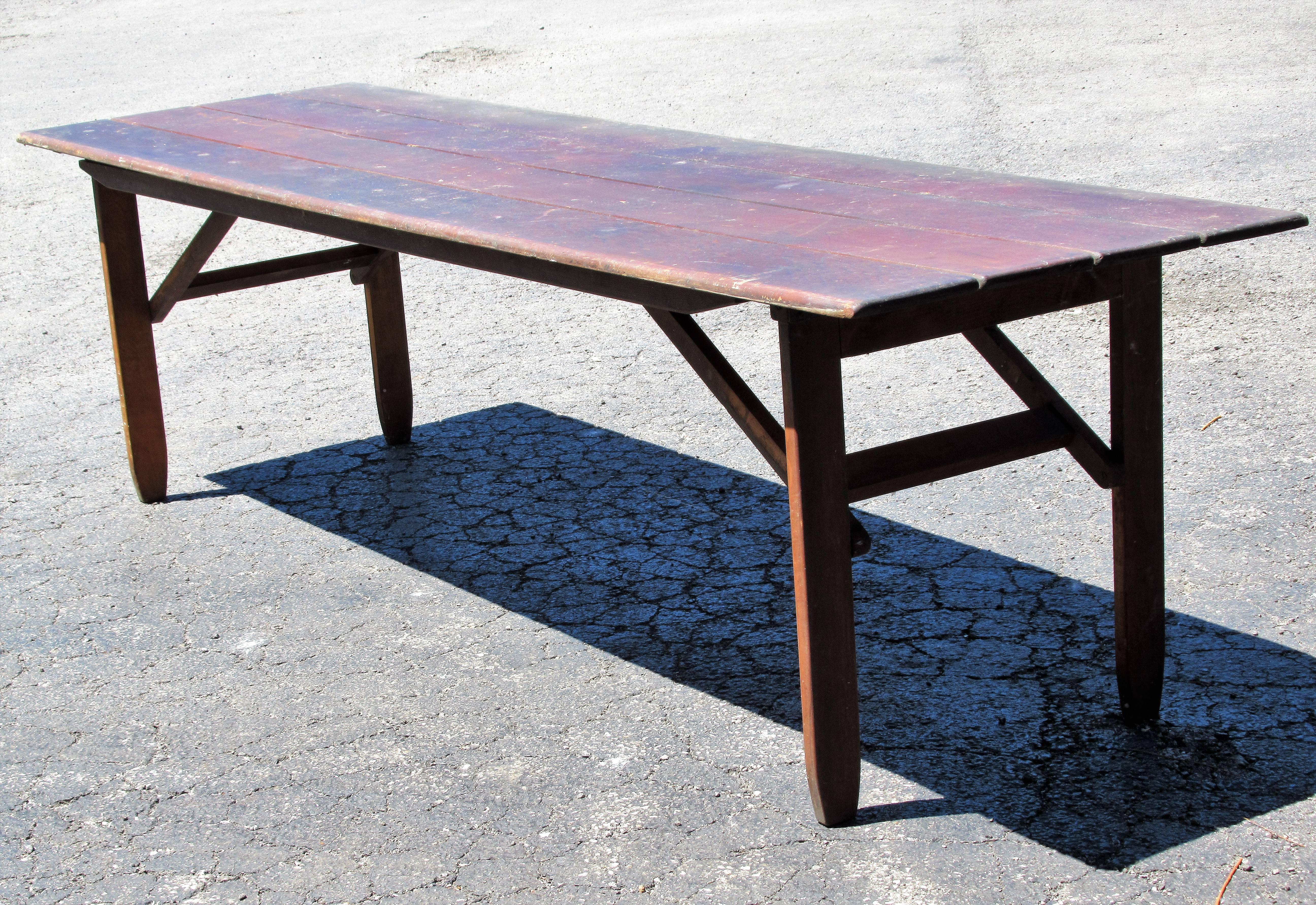 20th Century Folding Harvest Dining Table