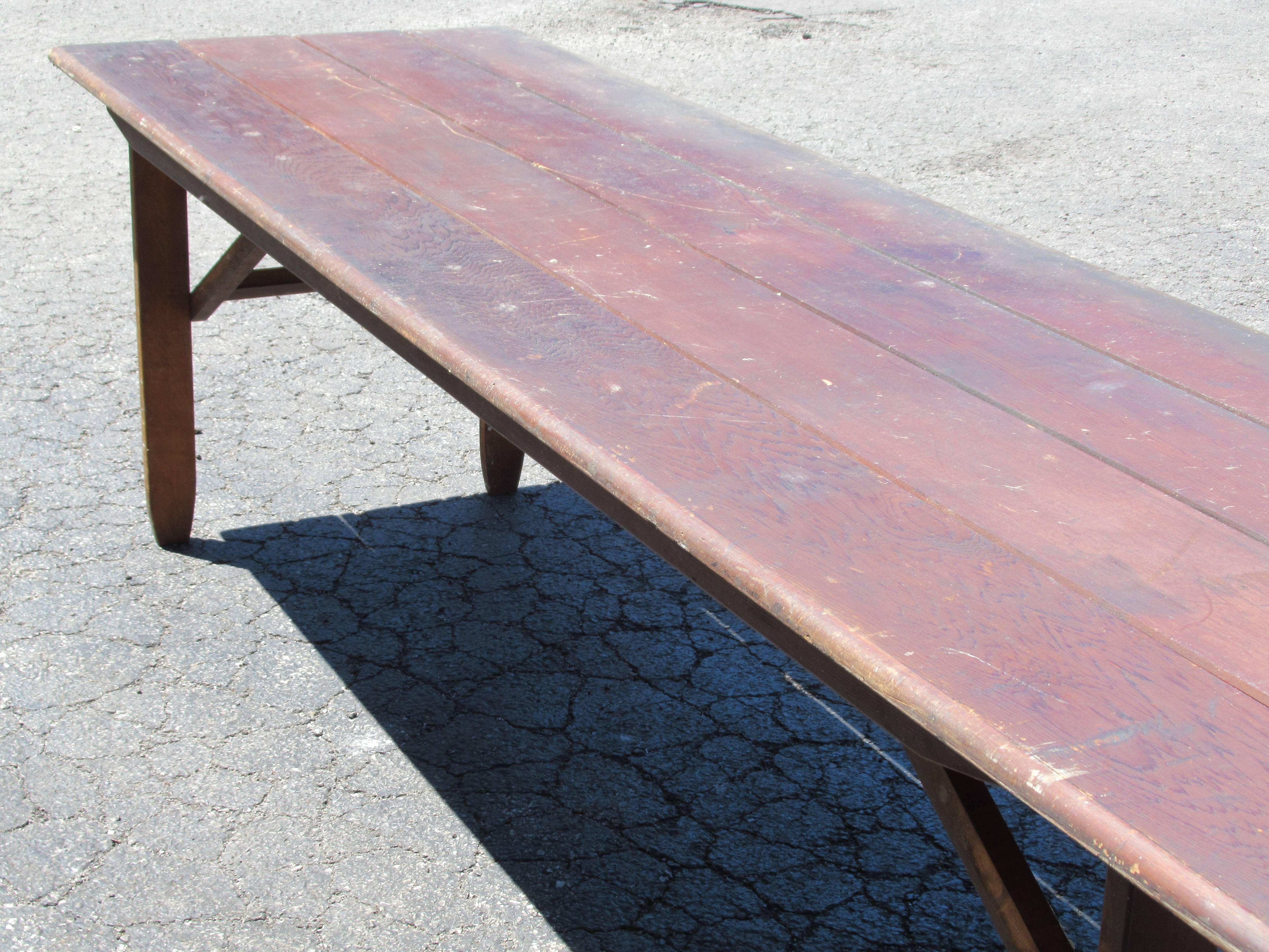 Iron Folding Harvest Dining Table