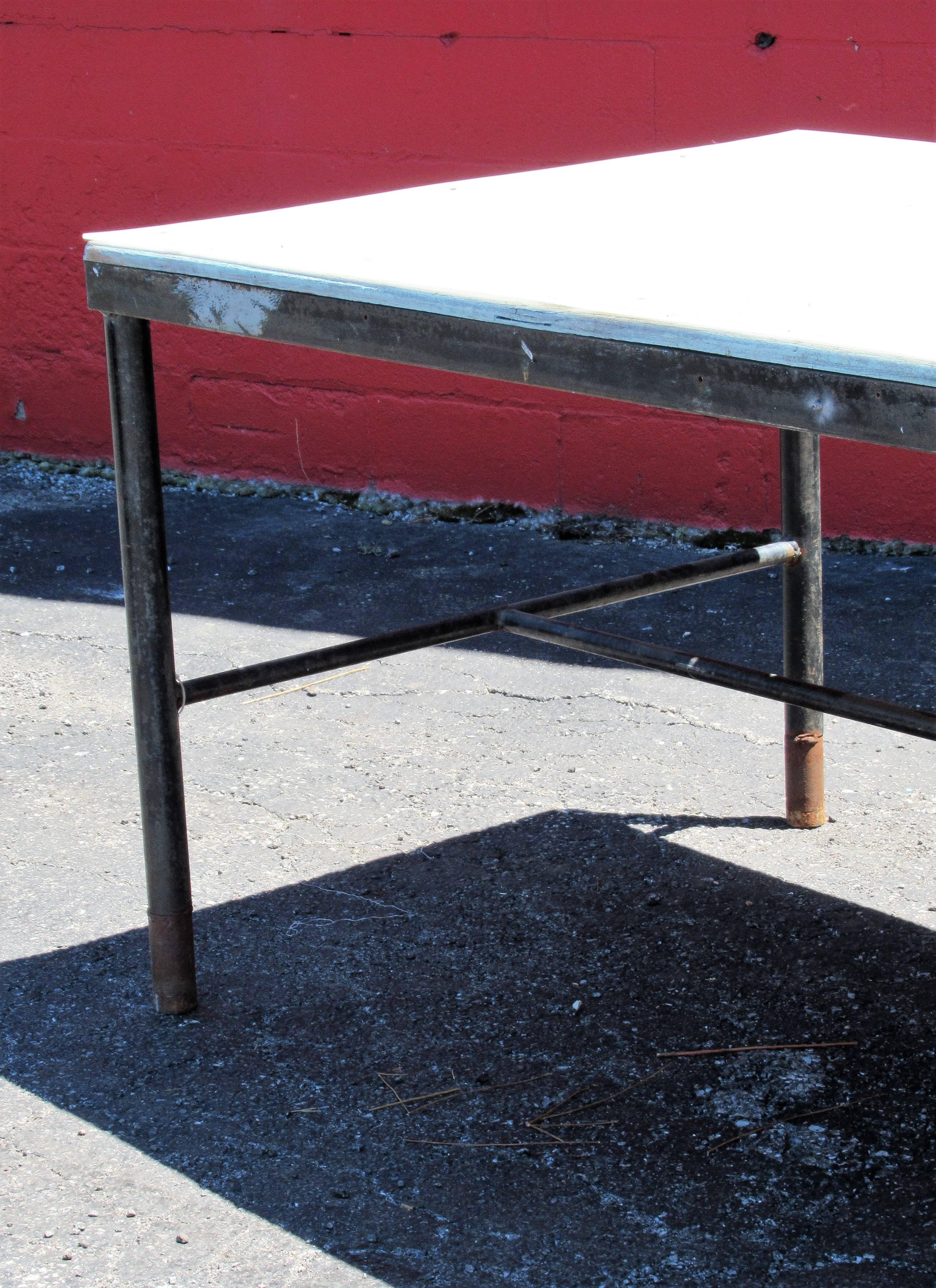 20th Century Antique American Industrial Factory Work Table