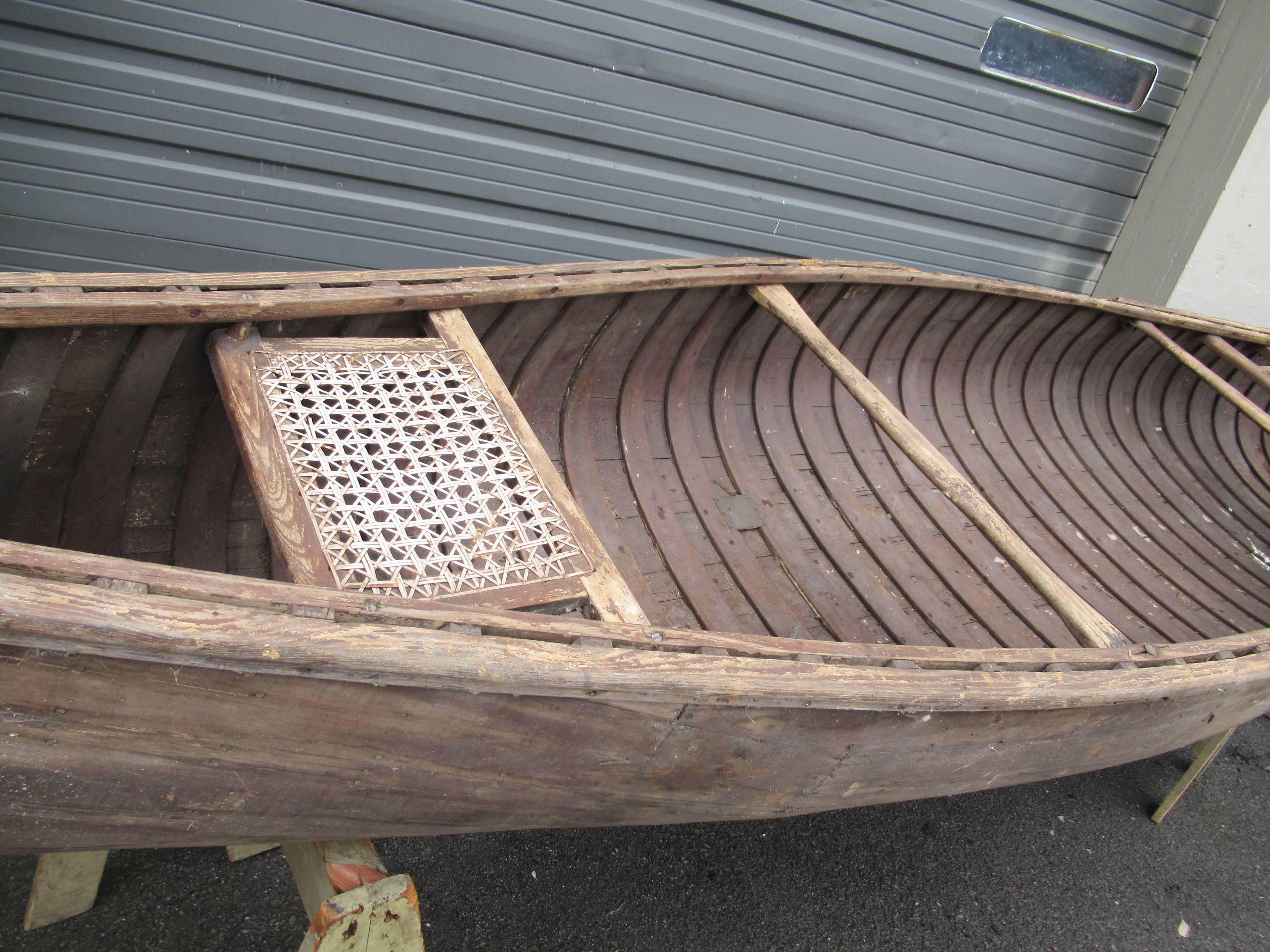 Antique Adirondack Canoe In Distressed Condition In Rochester, NY