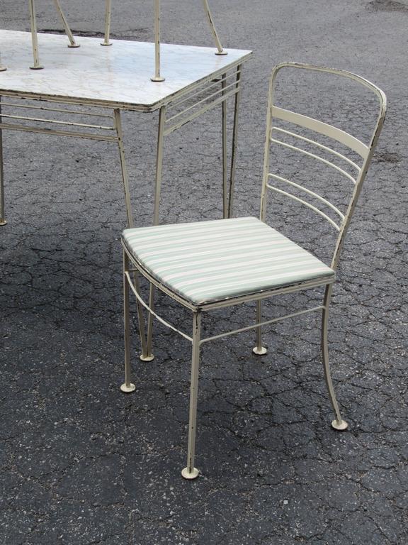 Modernist Wrought Iron Patio Set For Sale at 1stdibs