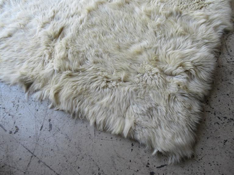 Vintage White Goat Fur Rug at 1stDibs