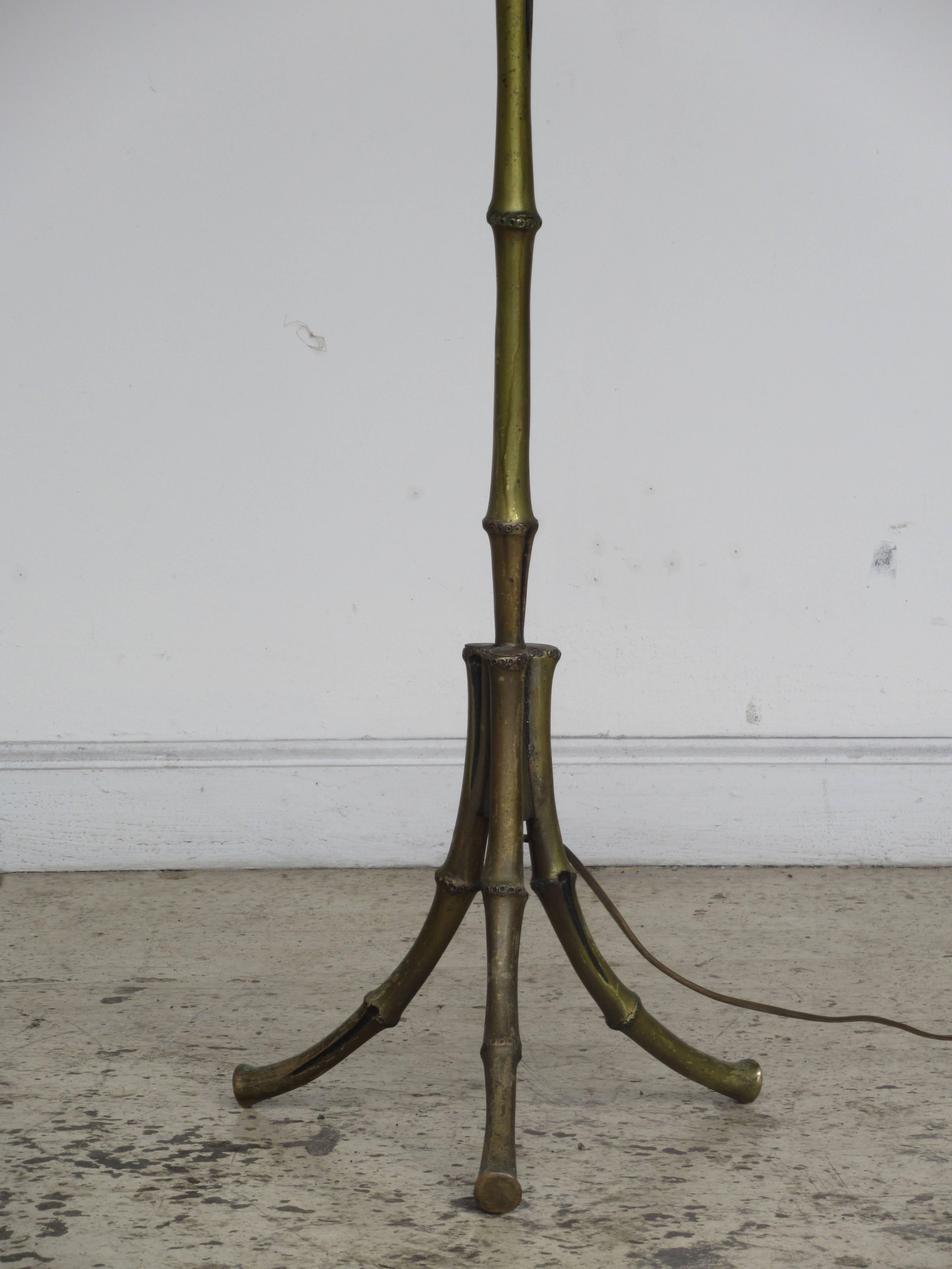 French  1940's Bronze Floor Lamp Maison Bagues Attributed