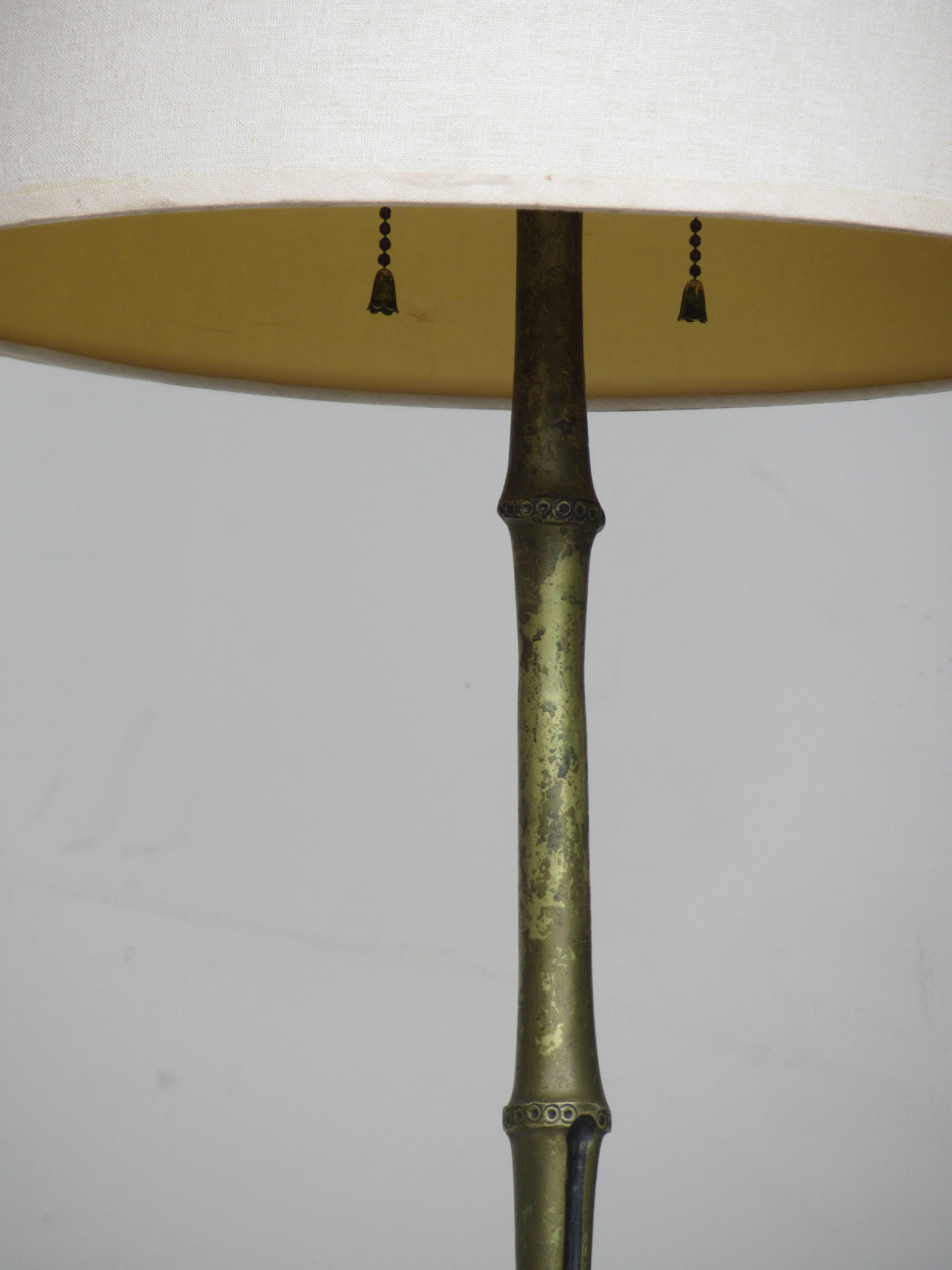 20th Century  1940's Bronze Floor Lamp Maison Bagues Attributed