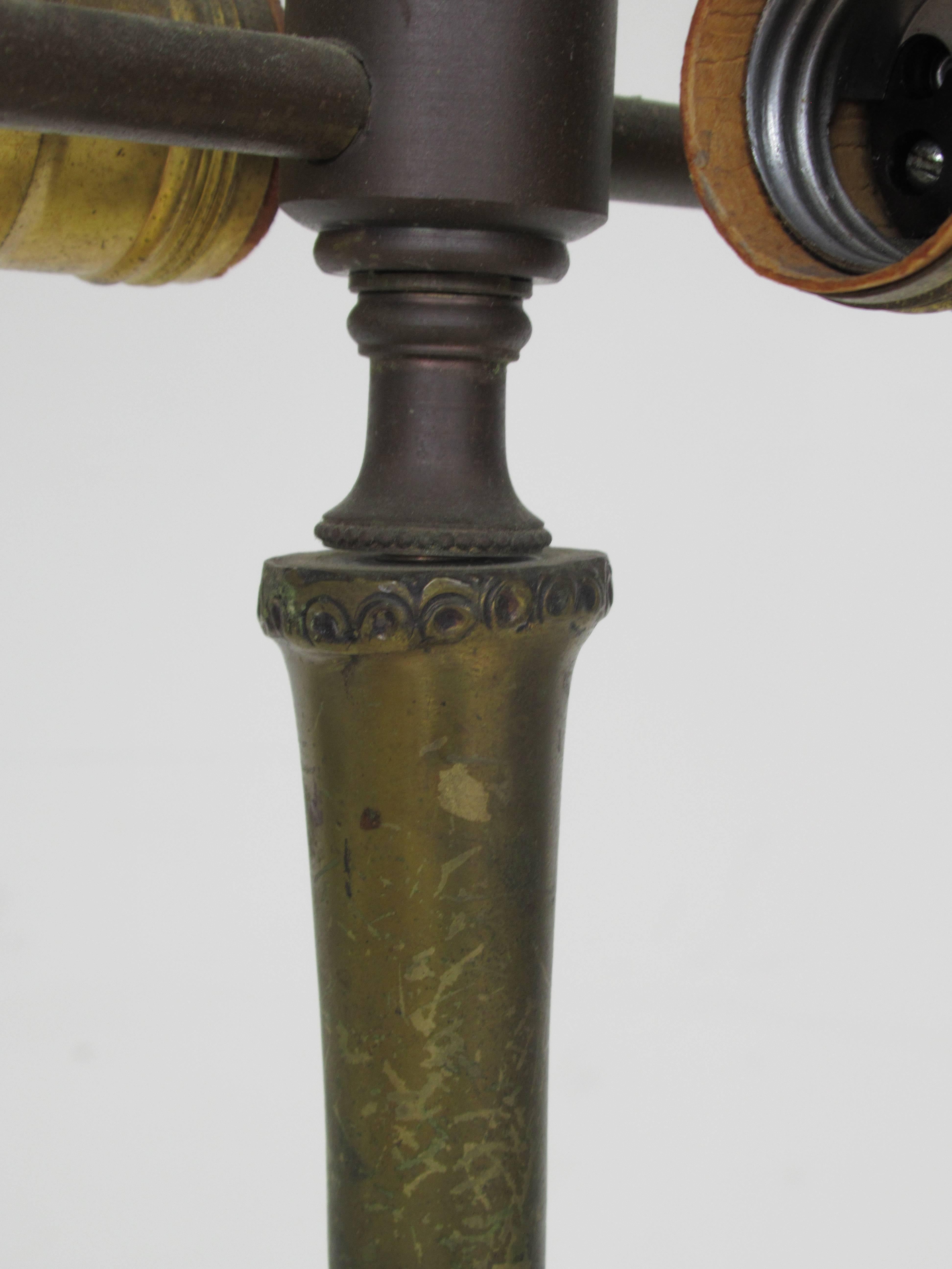 Brass  1940's Bronze Floor Lamp Maison Bagues Attributed