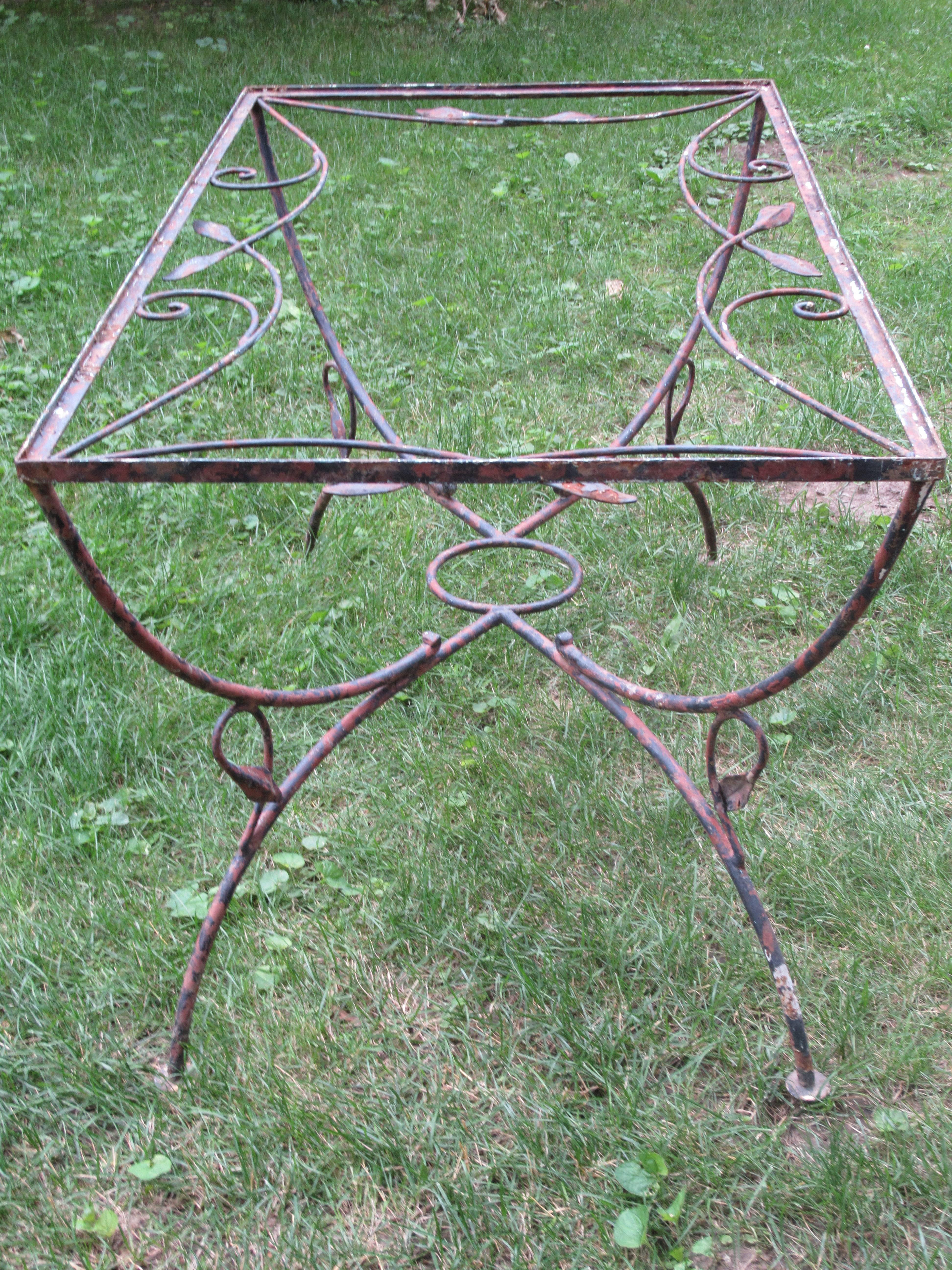 American Wrought Iron Garden Dining Table Salterini