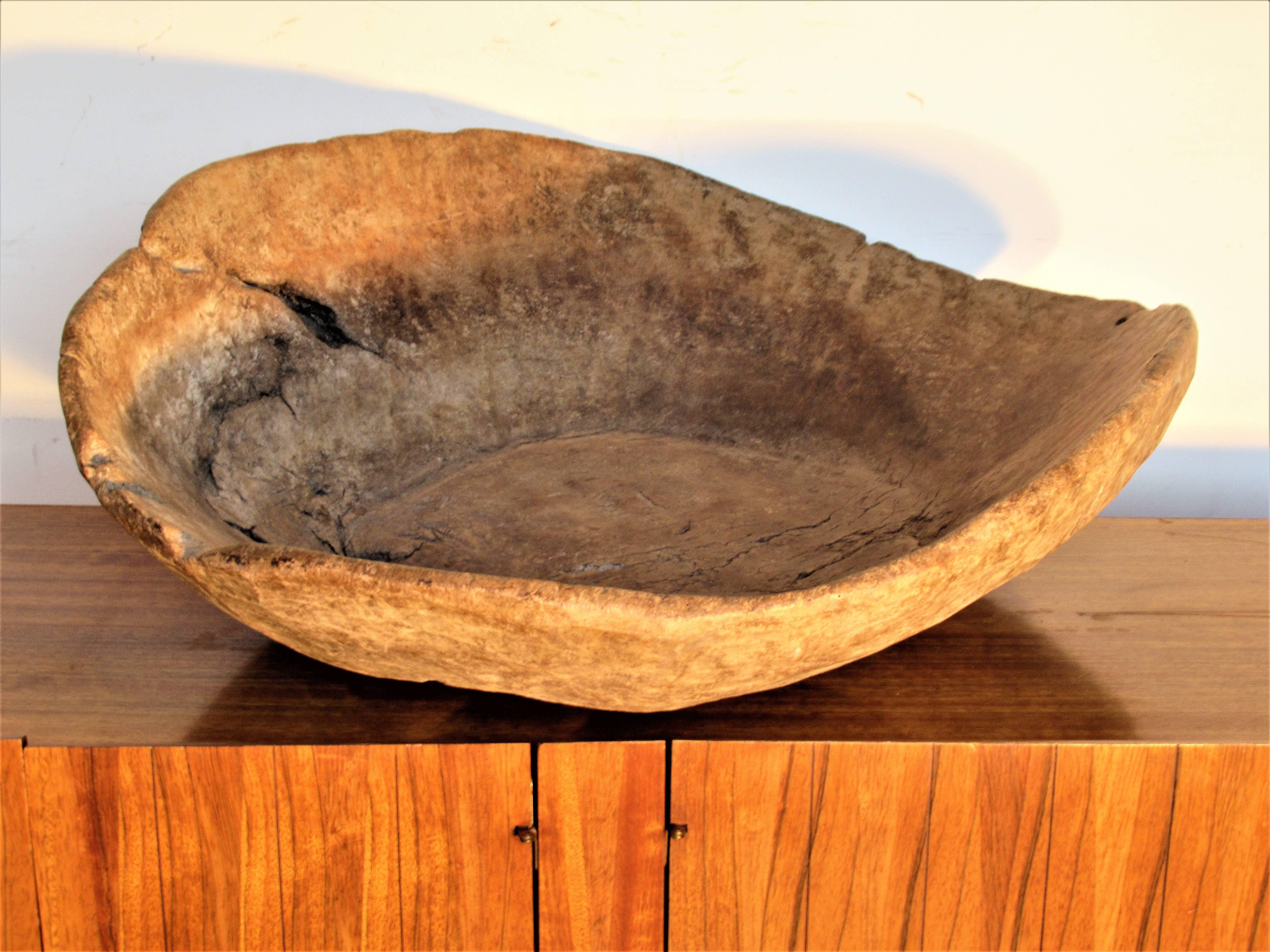 Archaistic Massive Antique Ash Burl Bowl