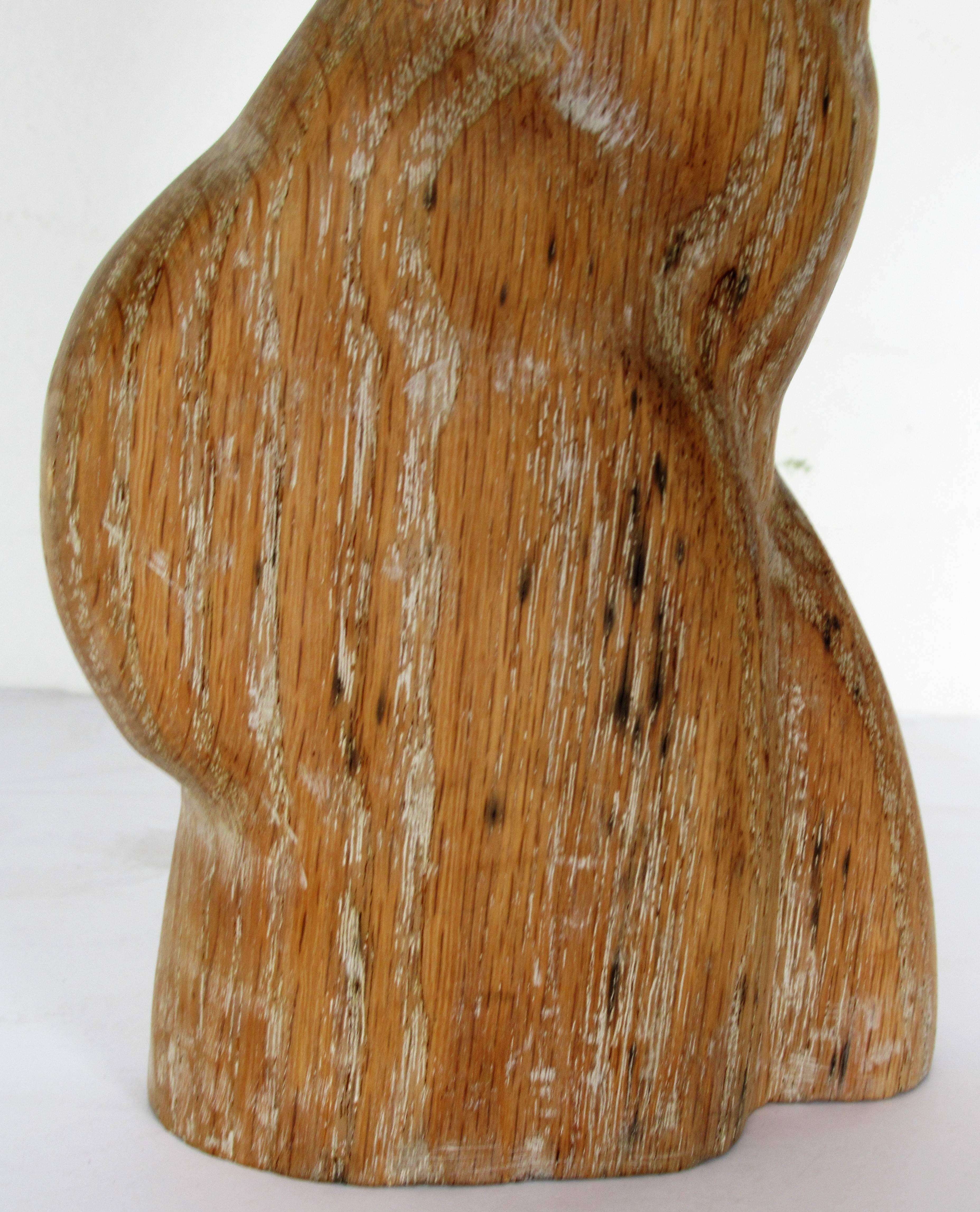 Mid-Century Modern Limed Oak Torso Sculpture