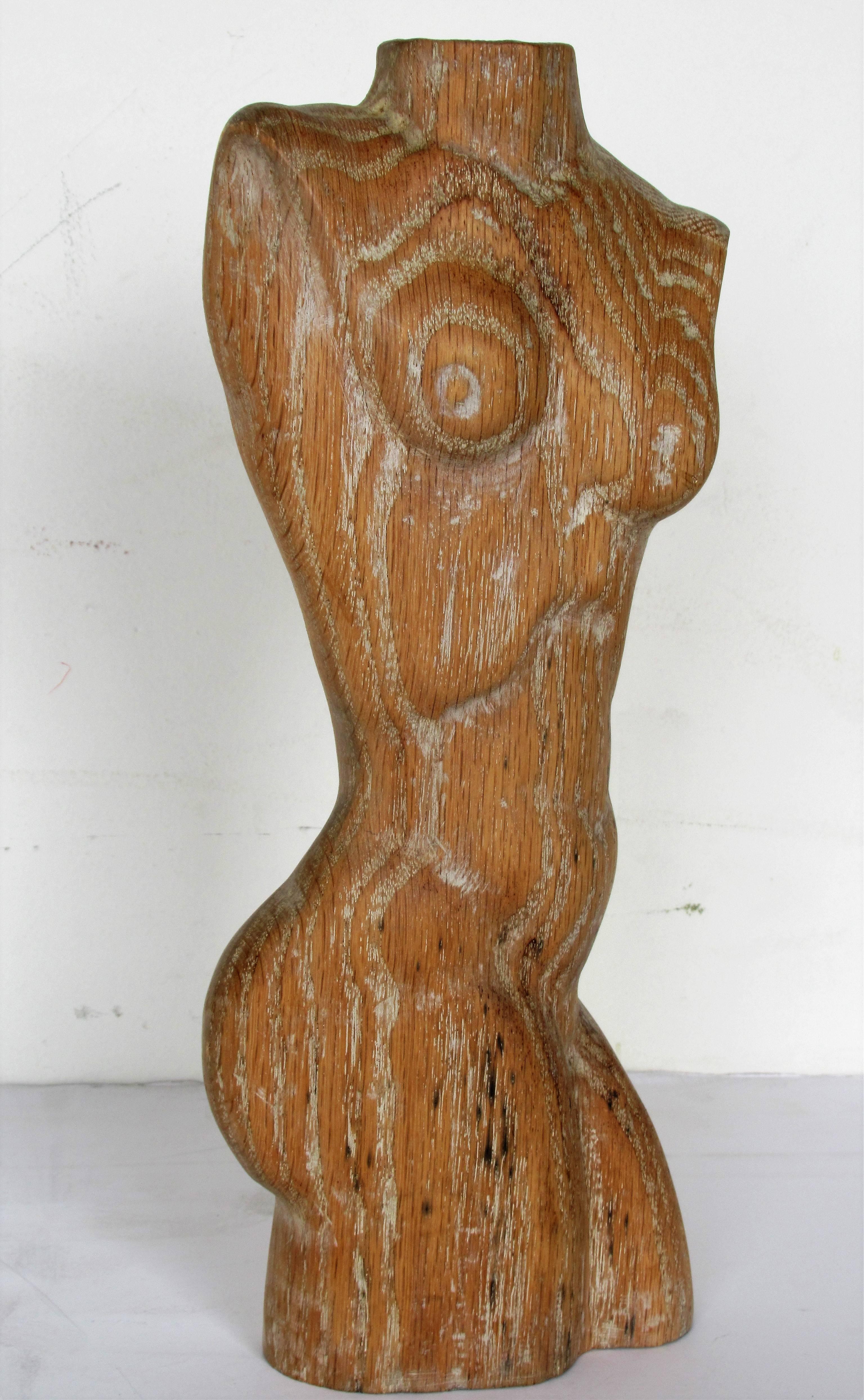 Limed Oak Torso Sculpture 1