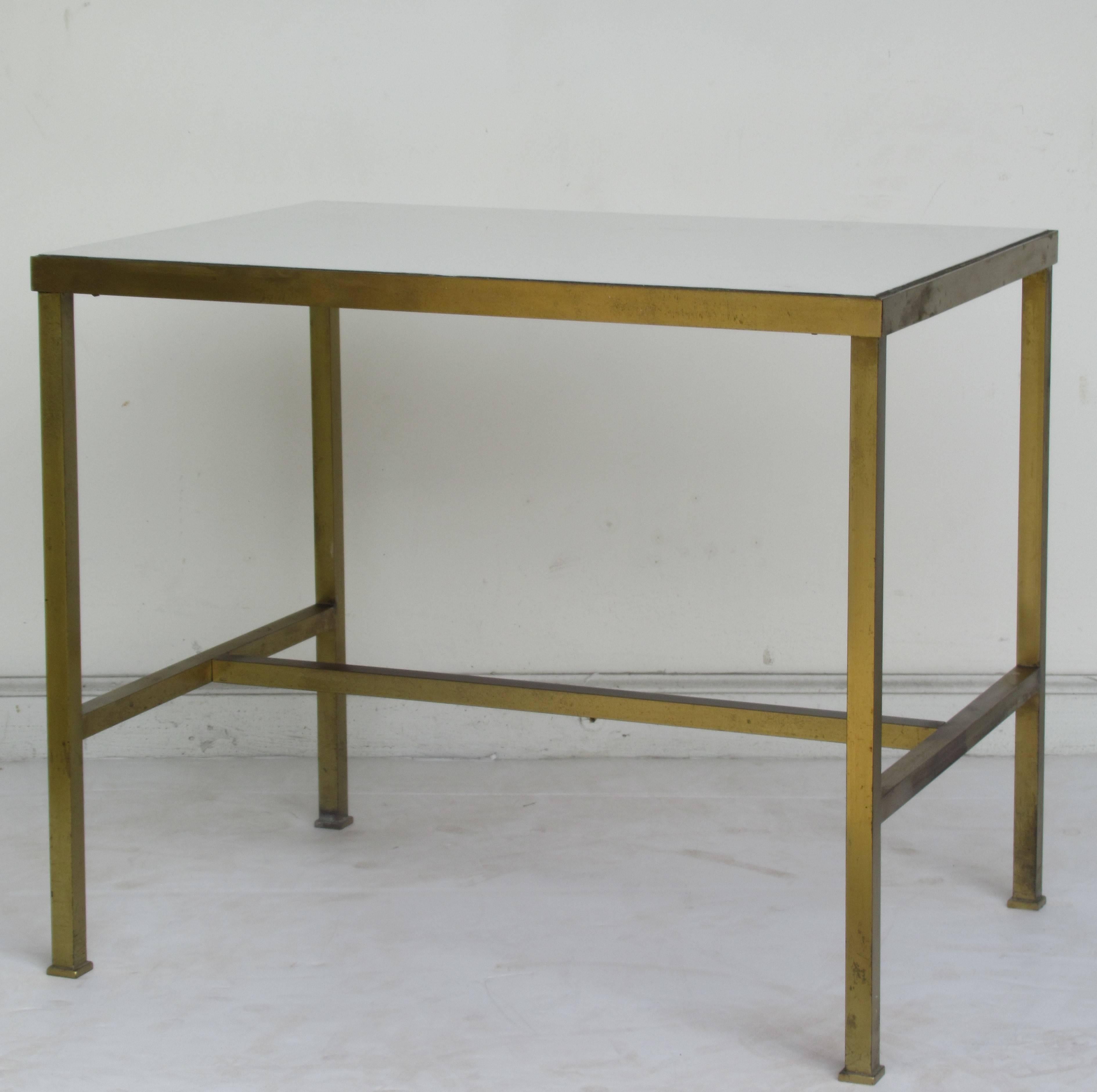 American  Brass and Vitrolite Table