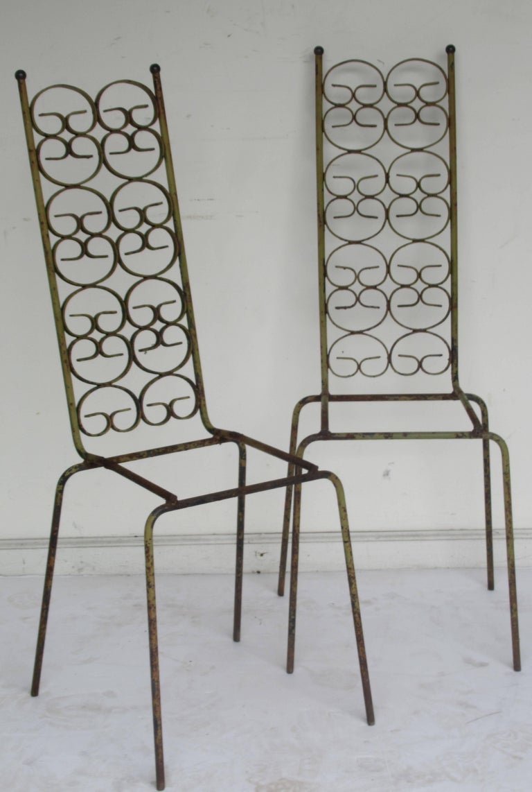 Ribbon Back Iron Chairs Arthur Umanoff For Sale at 1stDibs