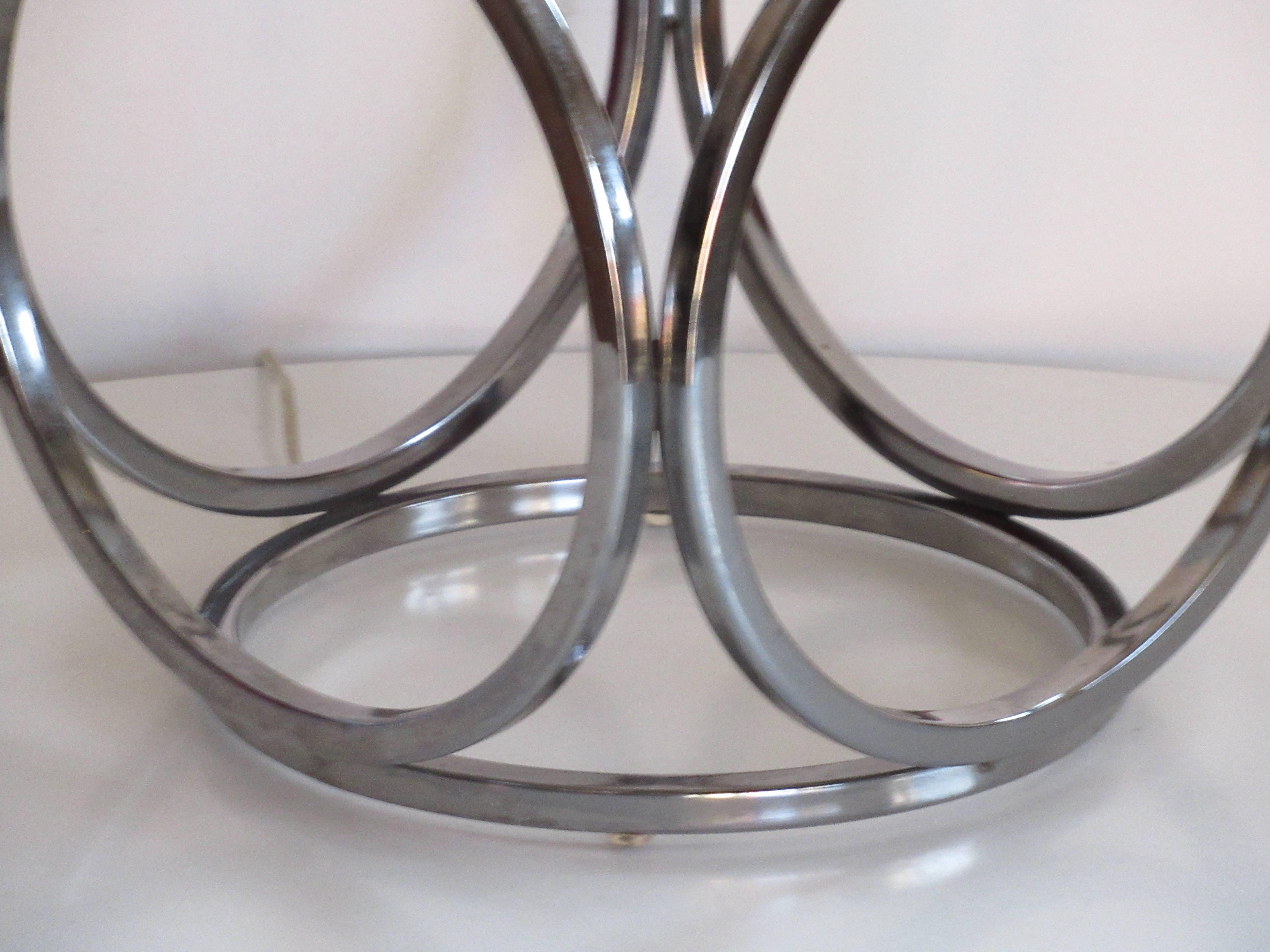 Geodesic Design Chrome Table Lamp In Good Condition In Rochester, NY