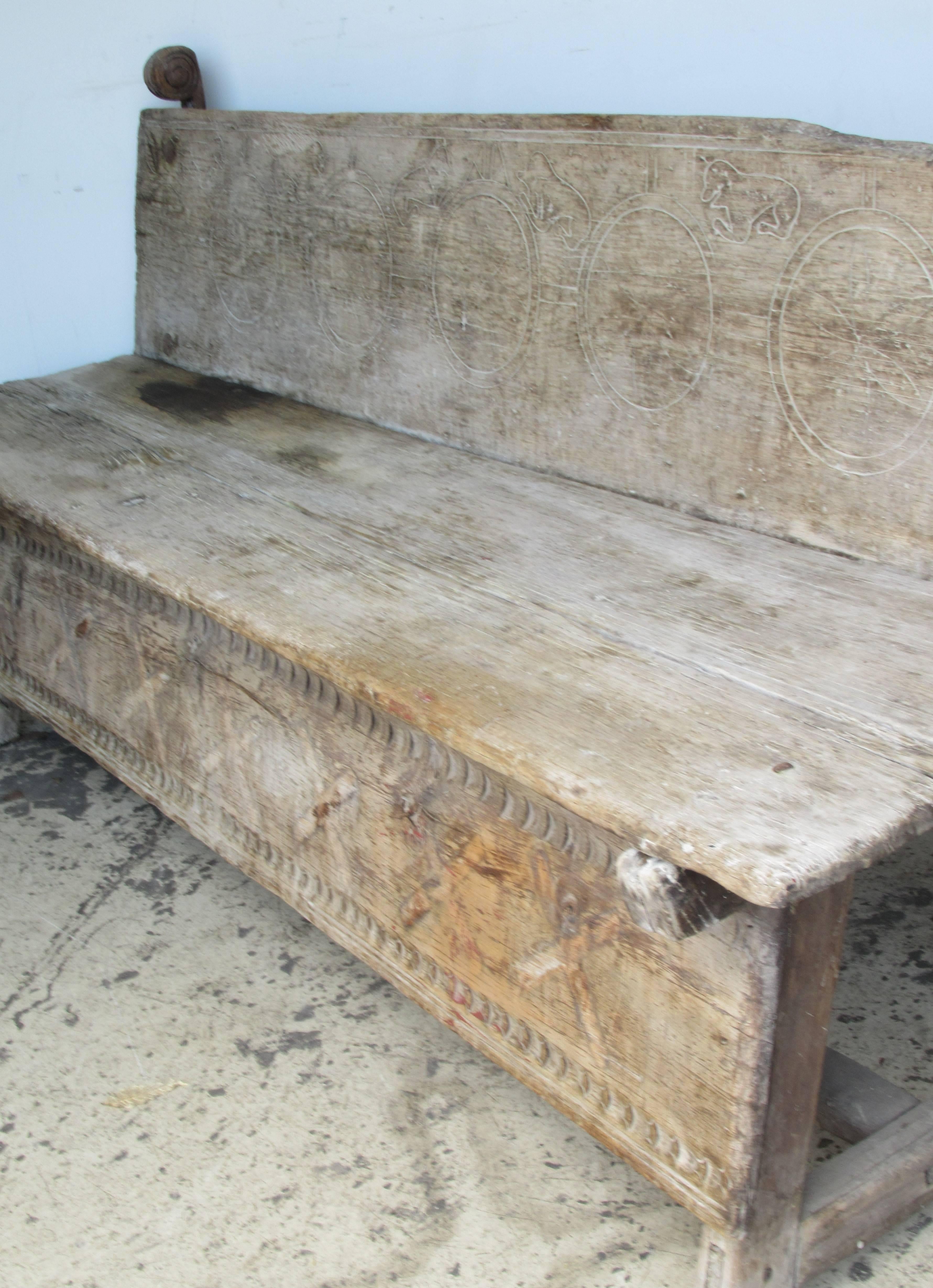 18th Century and Earlier 18th Century Spanish Colonial Rustic Long Bench