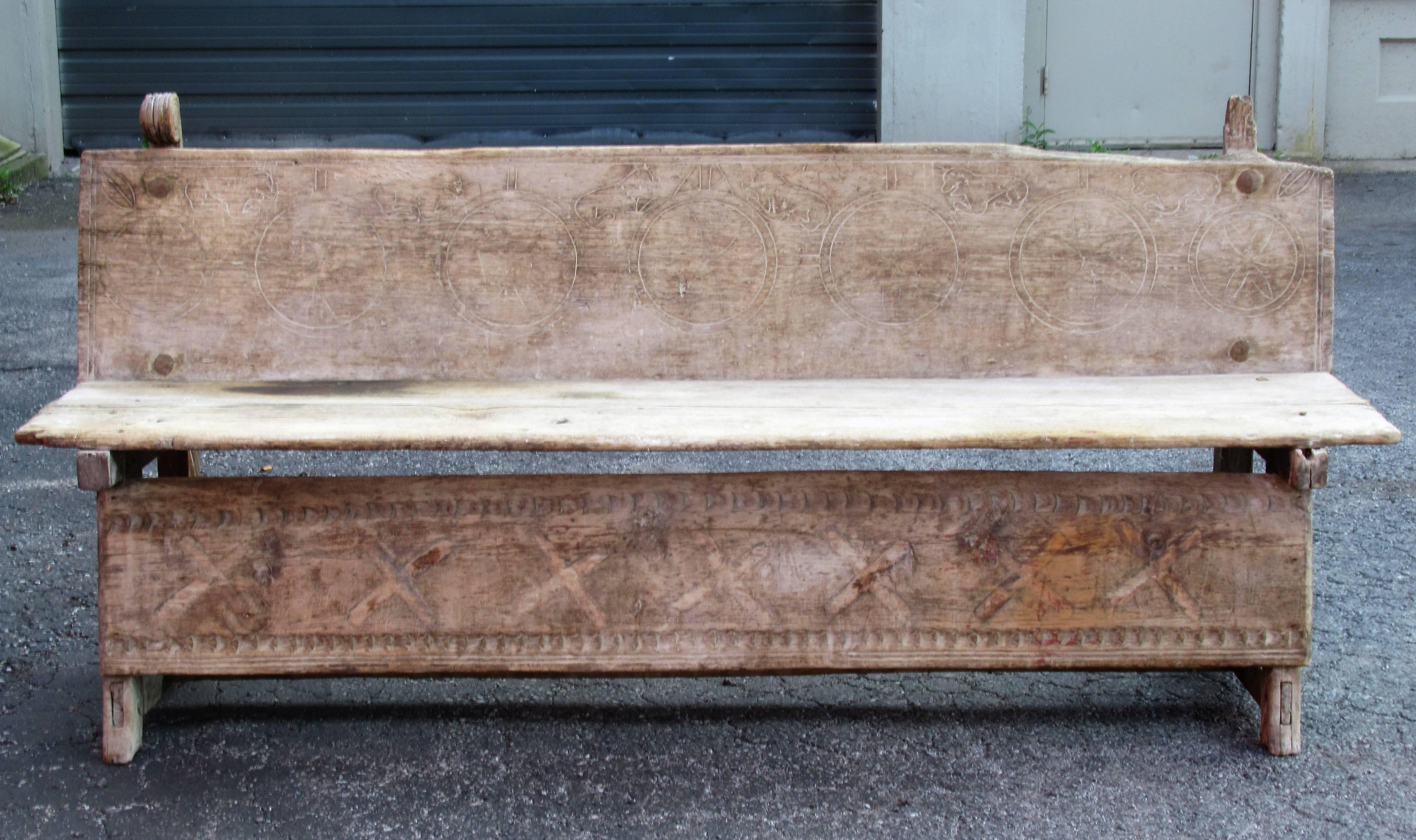 18th Century Spanish Colonial Rustic Long Bench 3
