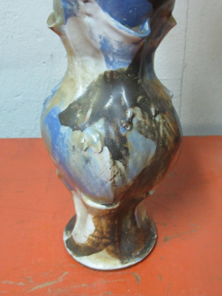 American Studio Ceramic Totemic Sculpture Vessel For Sale at 1stdibs