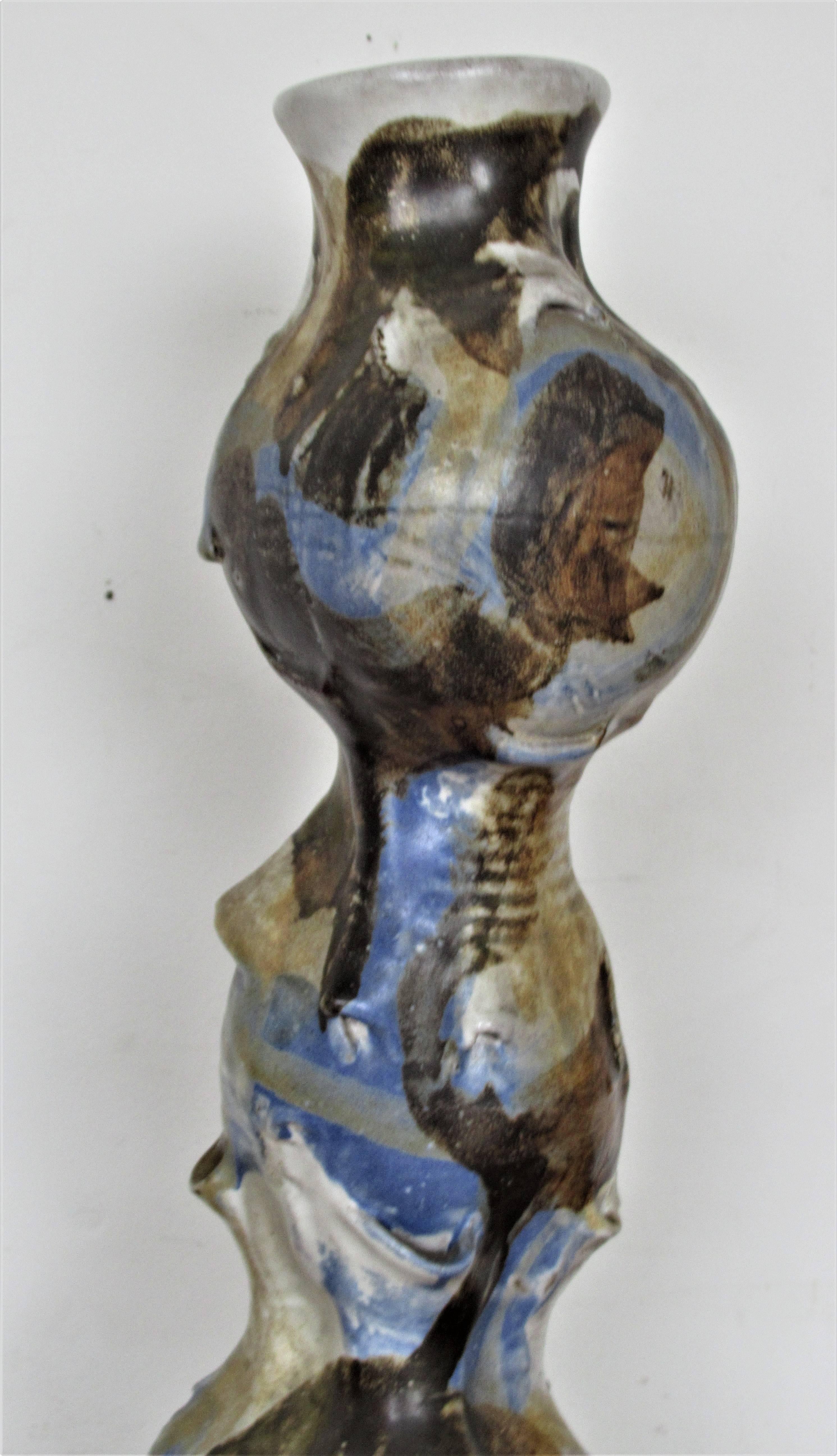 Mid-Century Modern American Studio Ceramic Sculptural Totemic Vessel