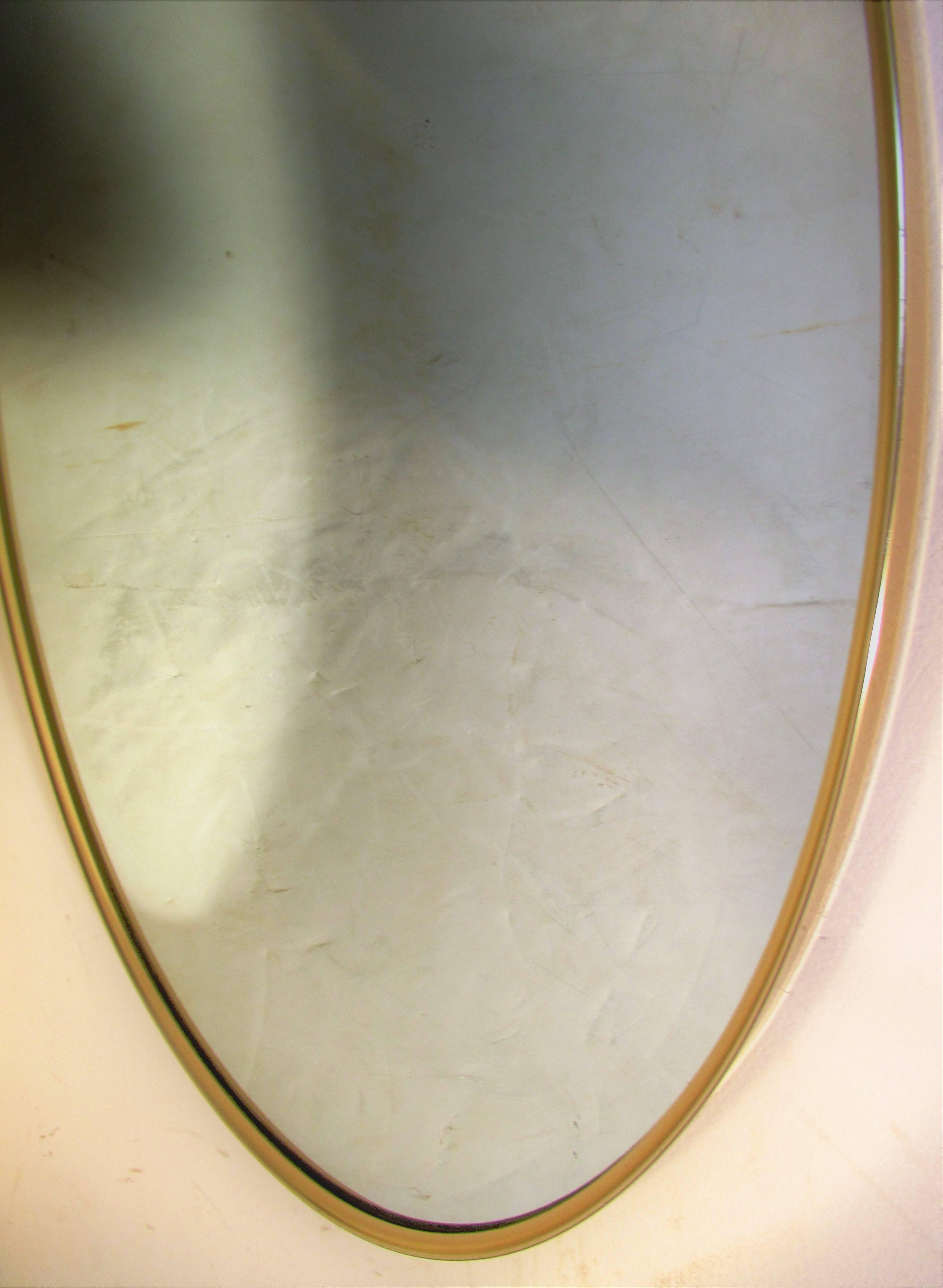 American Classic Oval Brass Mirror with Ring Finial