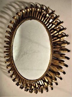 Large Gilt Metal Eyelash Mirror