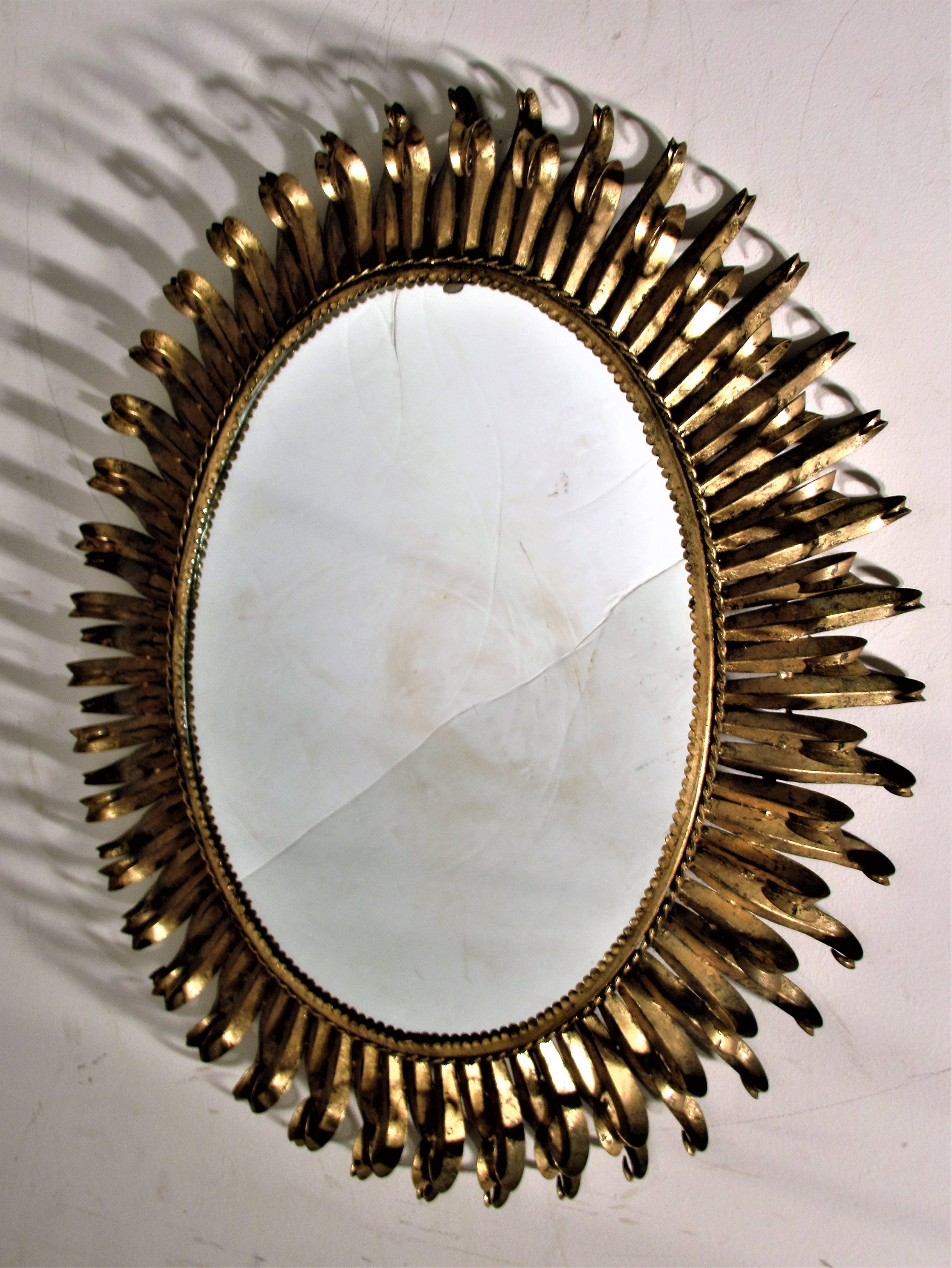 Large Gilt Metal Eyelash Mirror 3